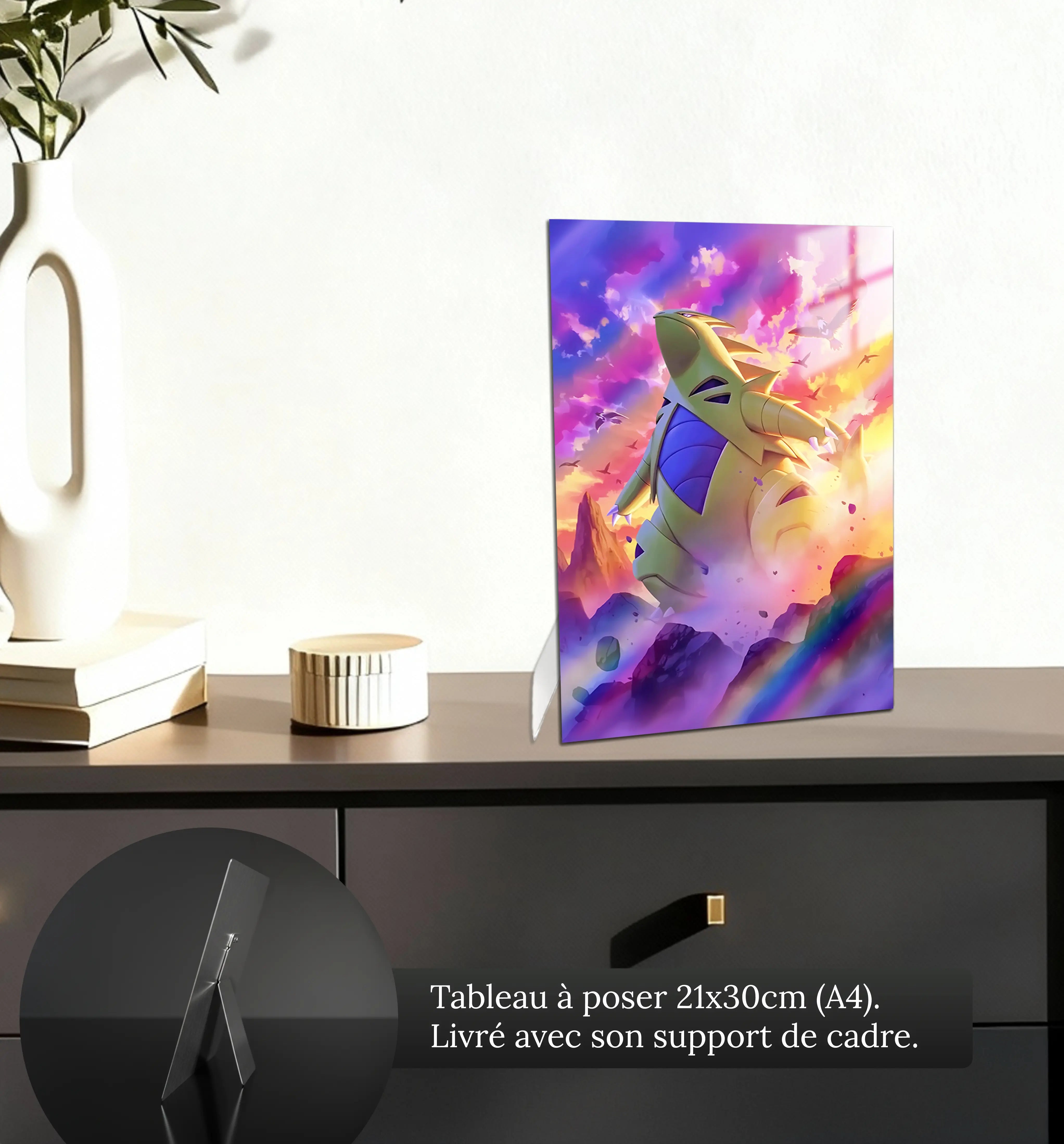 tableau-pokemon-tyranocif-colore-petit-format-a-poser-sur-meuble | DreamWay