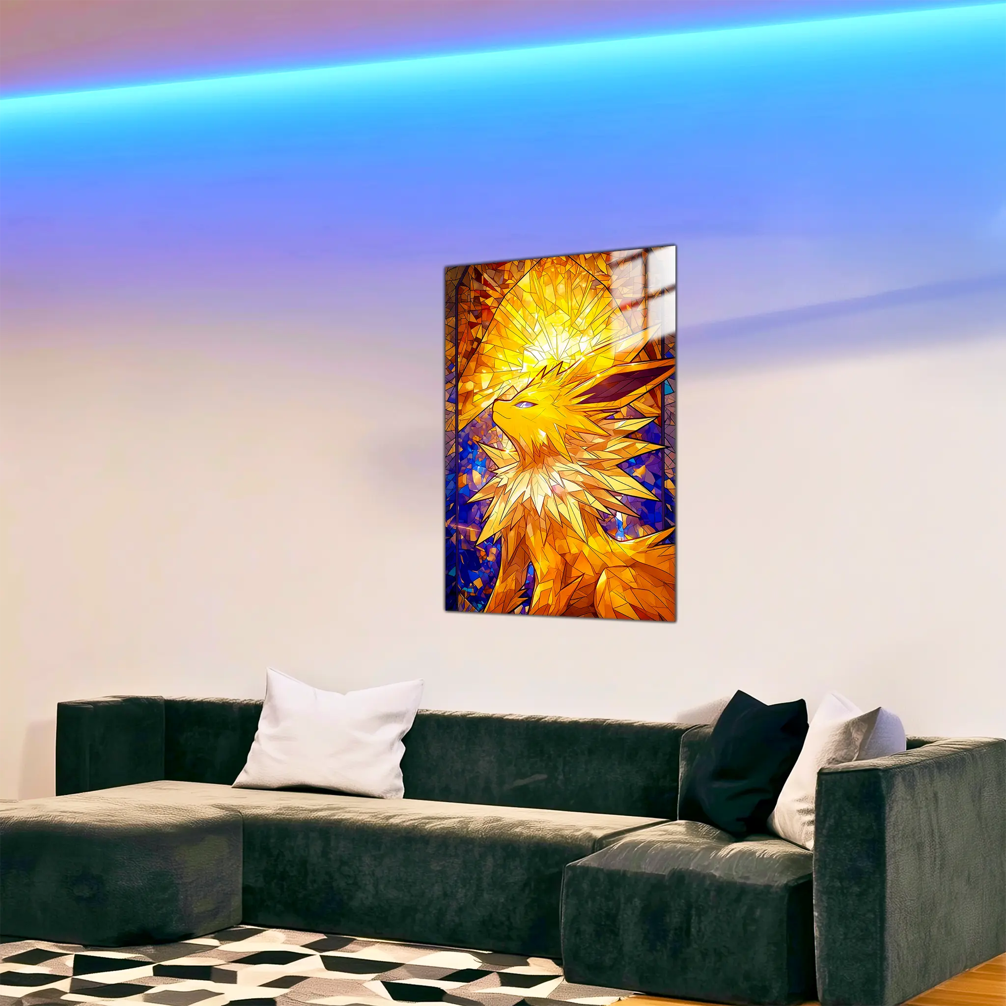 tableau-pokemon-voltali-vitrail-dans-le-salon | DreamWay