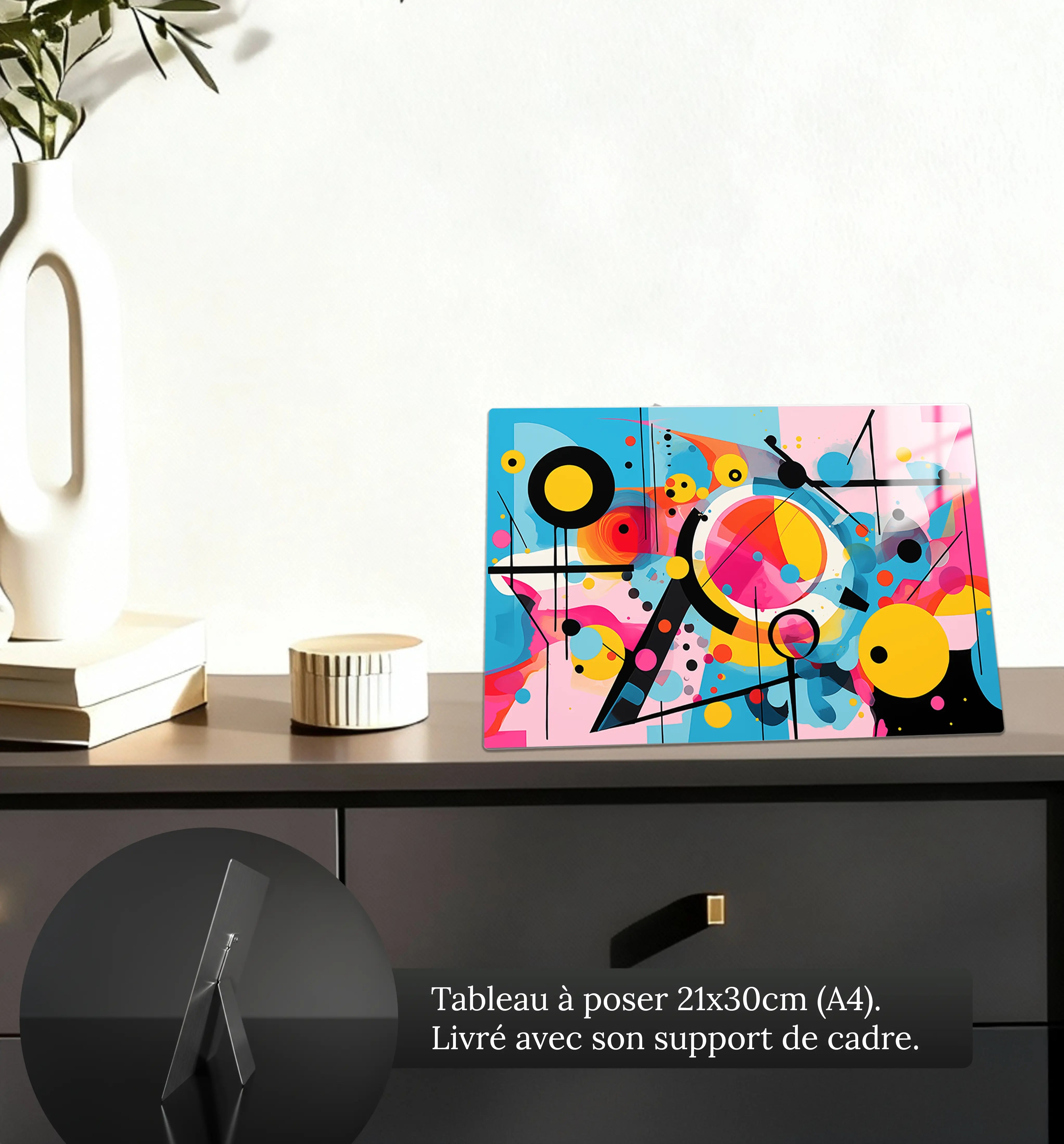 tableau-pop-art-abstrait-petit-format-a-poser-sur-meuble | DreamWay