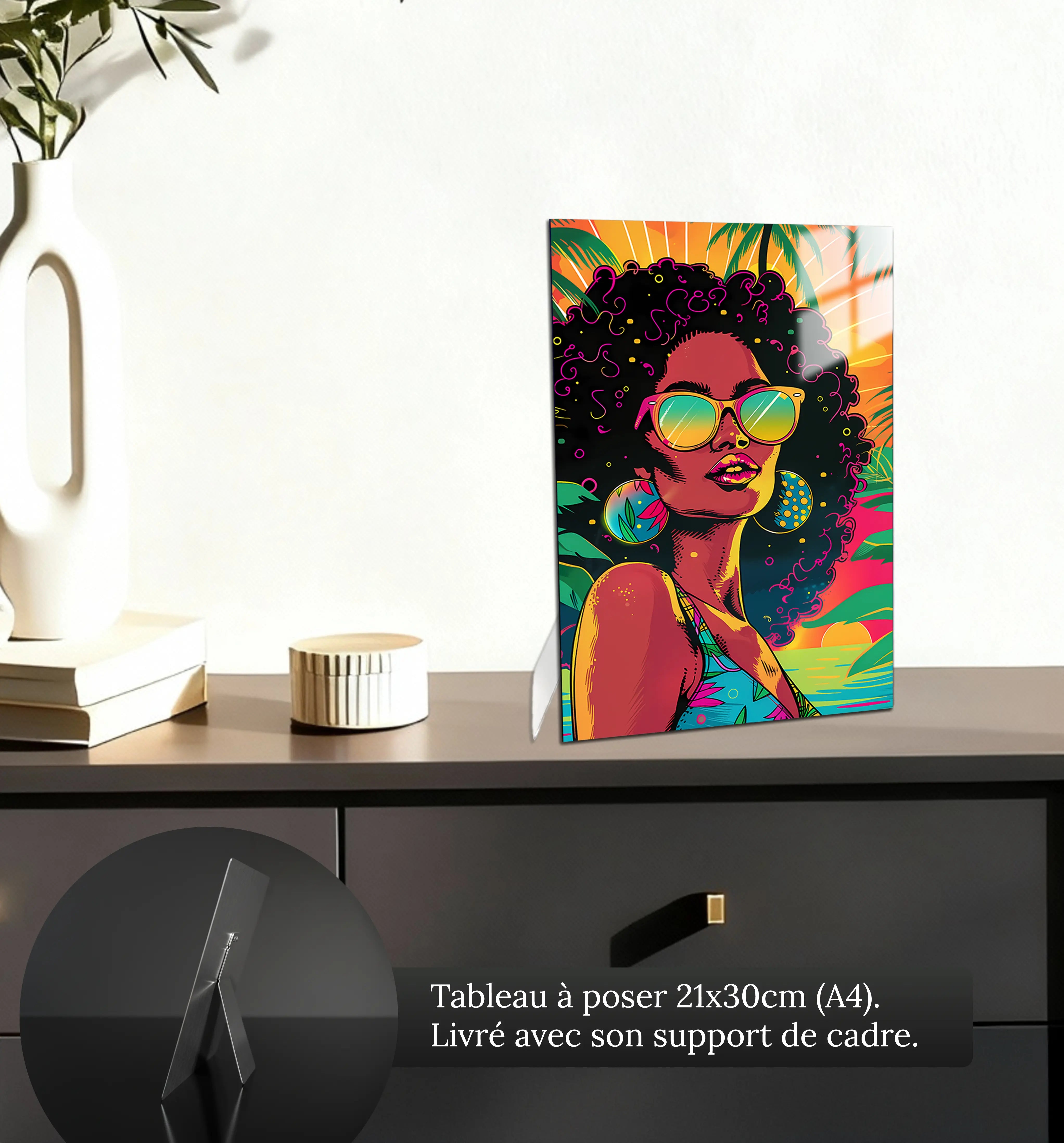 tableau-pop-art-femme-petit-format-a-poser-sur-meuble | DreamWay