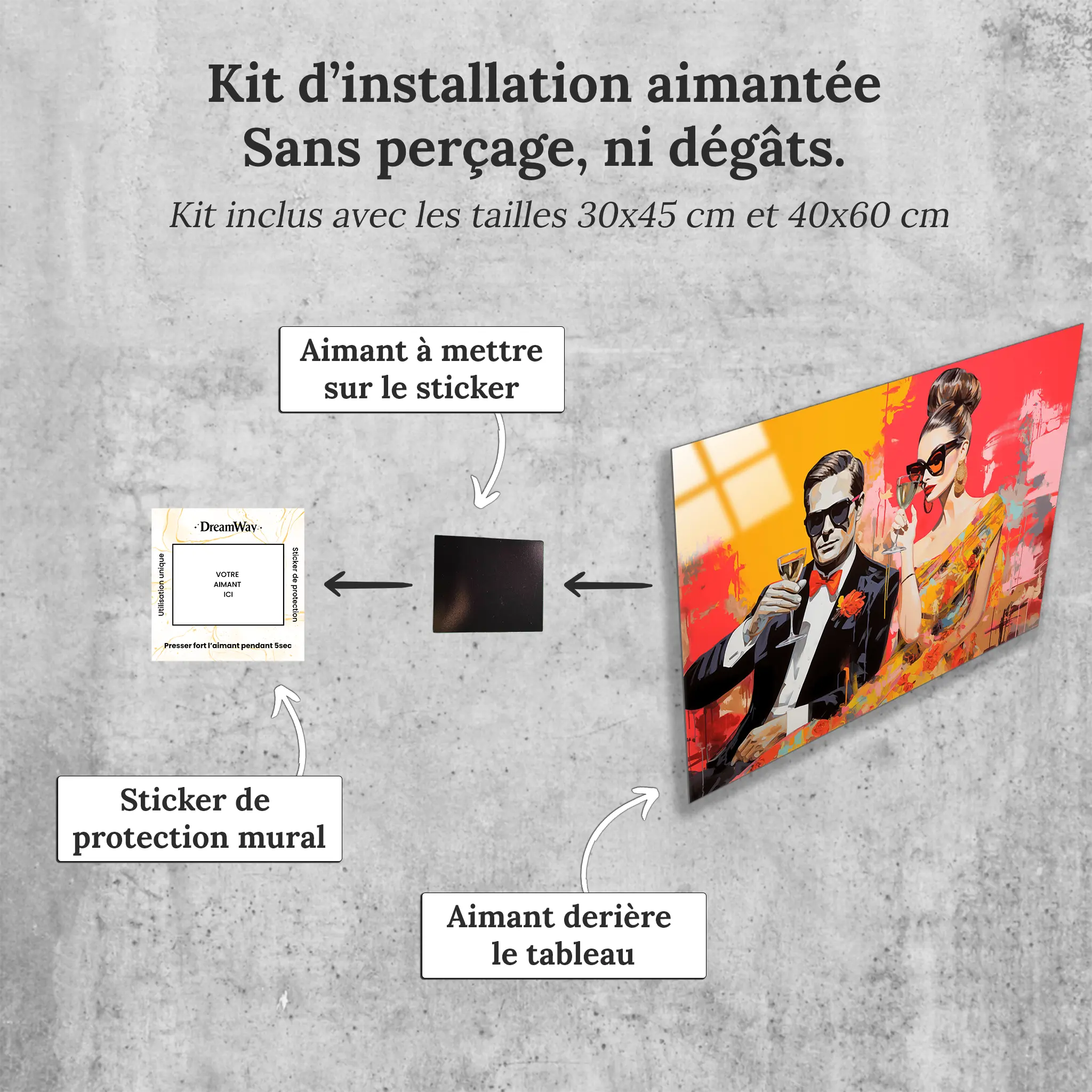tableau-pop-art-luxe-avec-installation-aimantee | DreamWay