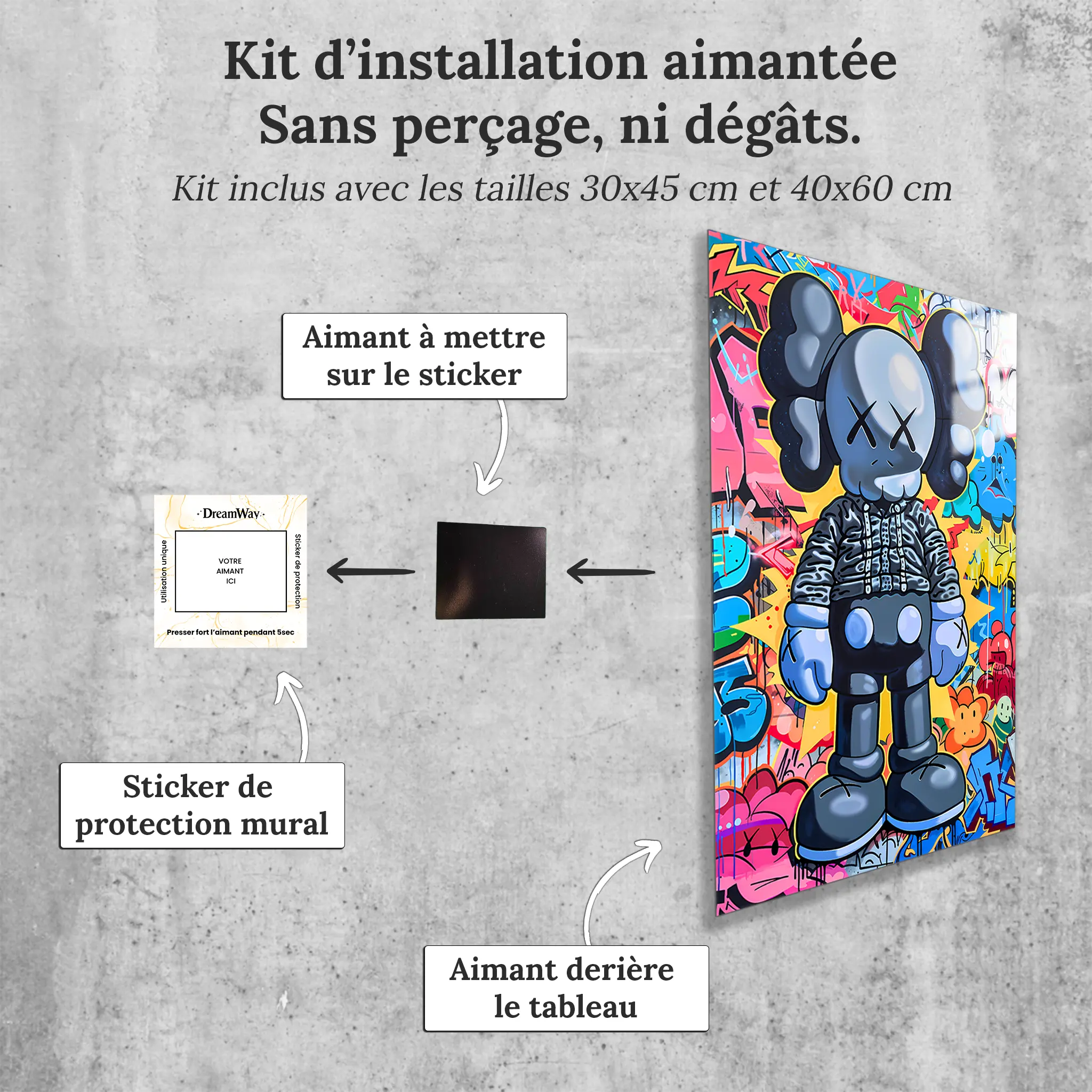 tableau-pop-art-moderne-avec-installation-aimantee | DreamWay