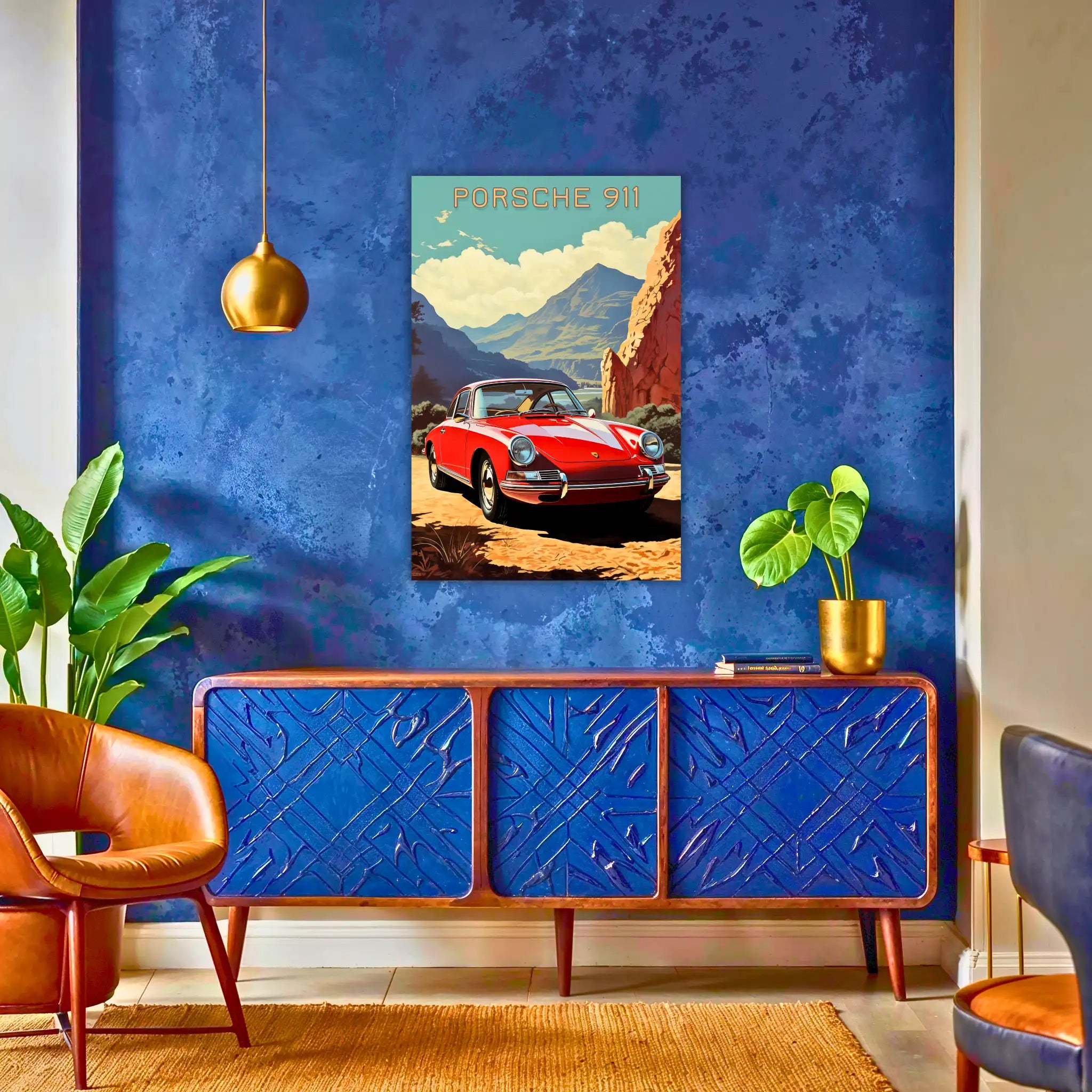 tableau-porsche-911-vintage-au-dessus-du-buffet | DreamWay