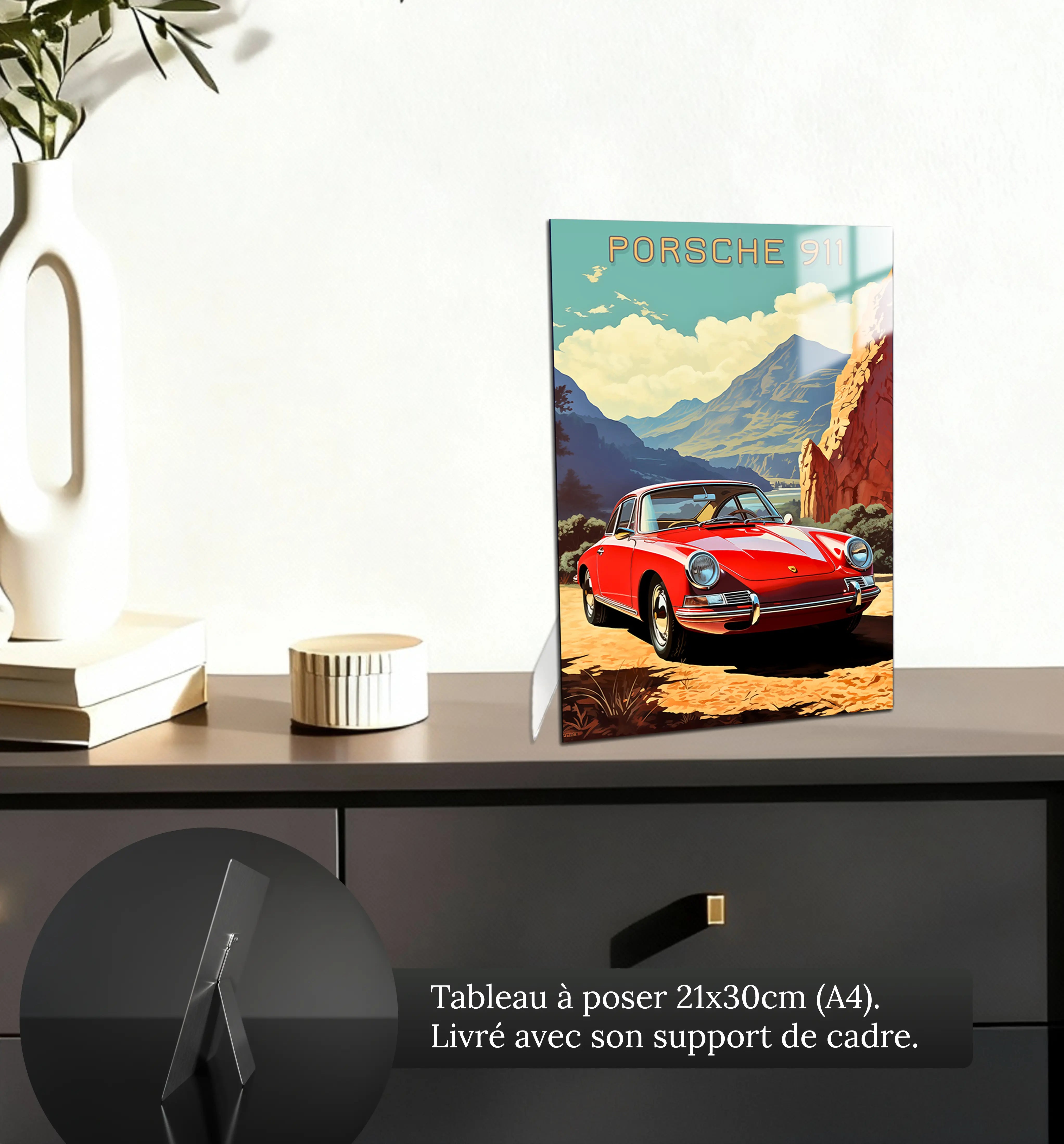 tableau-porsche-911-vintage-petit-format-a-poser-sur-meuble | DreamWay