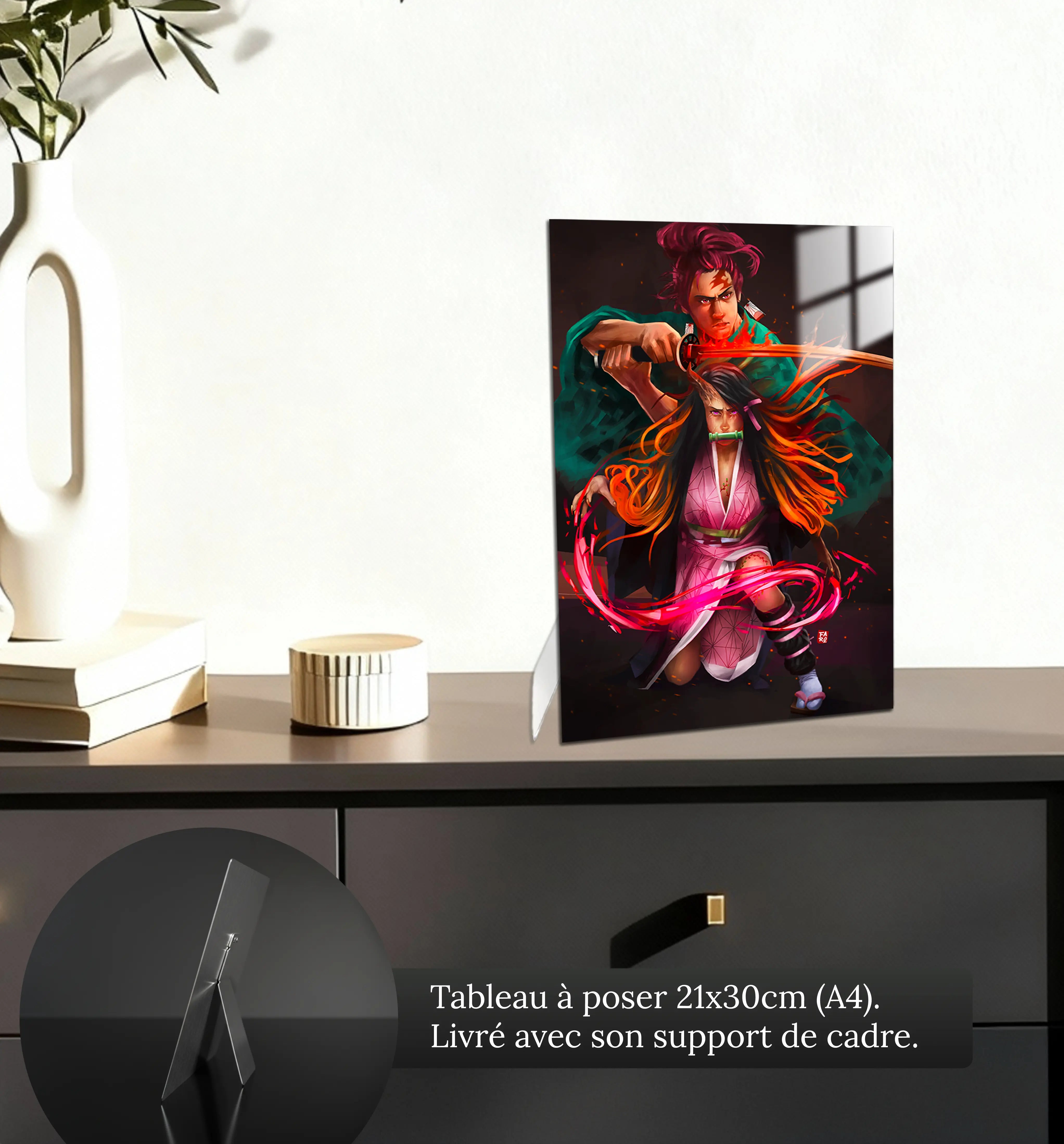 tableau-portrait-demon-slayer-tanjiro-nezuko-petit-format-a-poser-sur-meuble | DreamWay