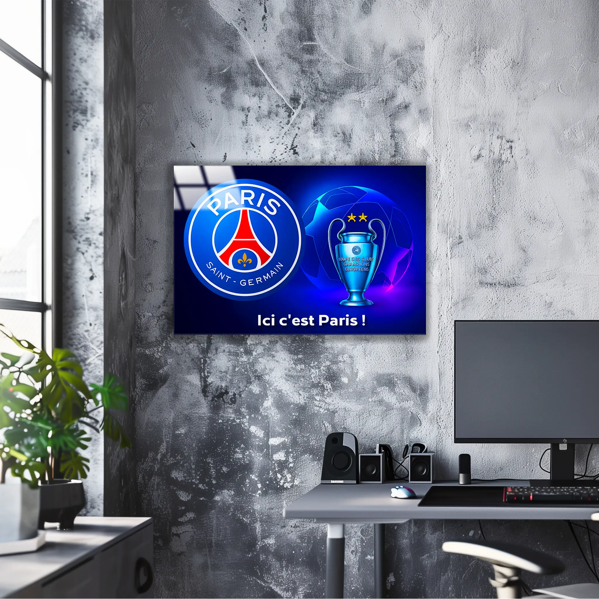Tableau PSG Ligue Des Champions Avec Les 2 Étoiles