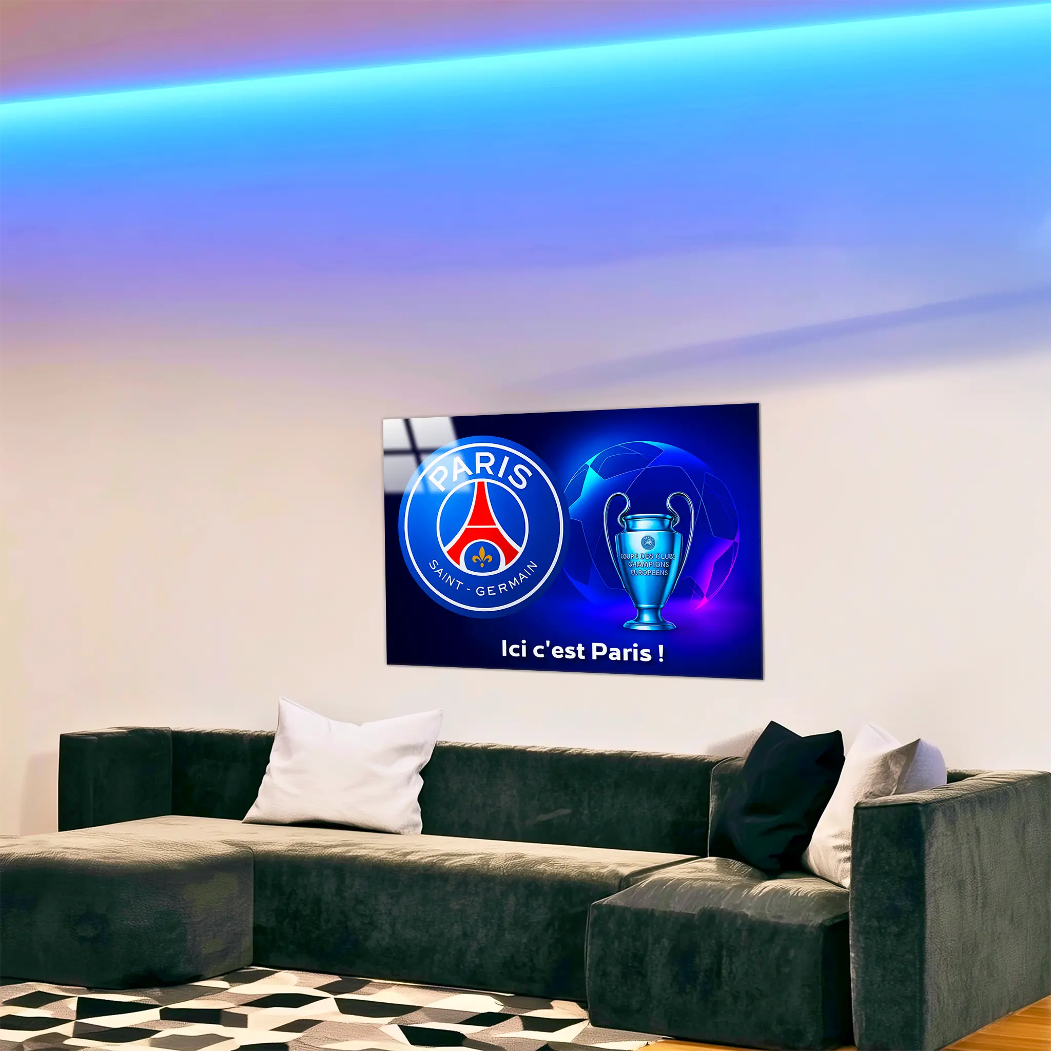 tableau-psg-champion-avec-logo-droitpng-dans-le-salon | DreamWay