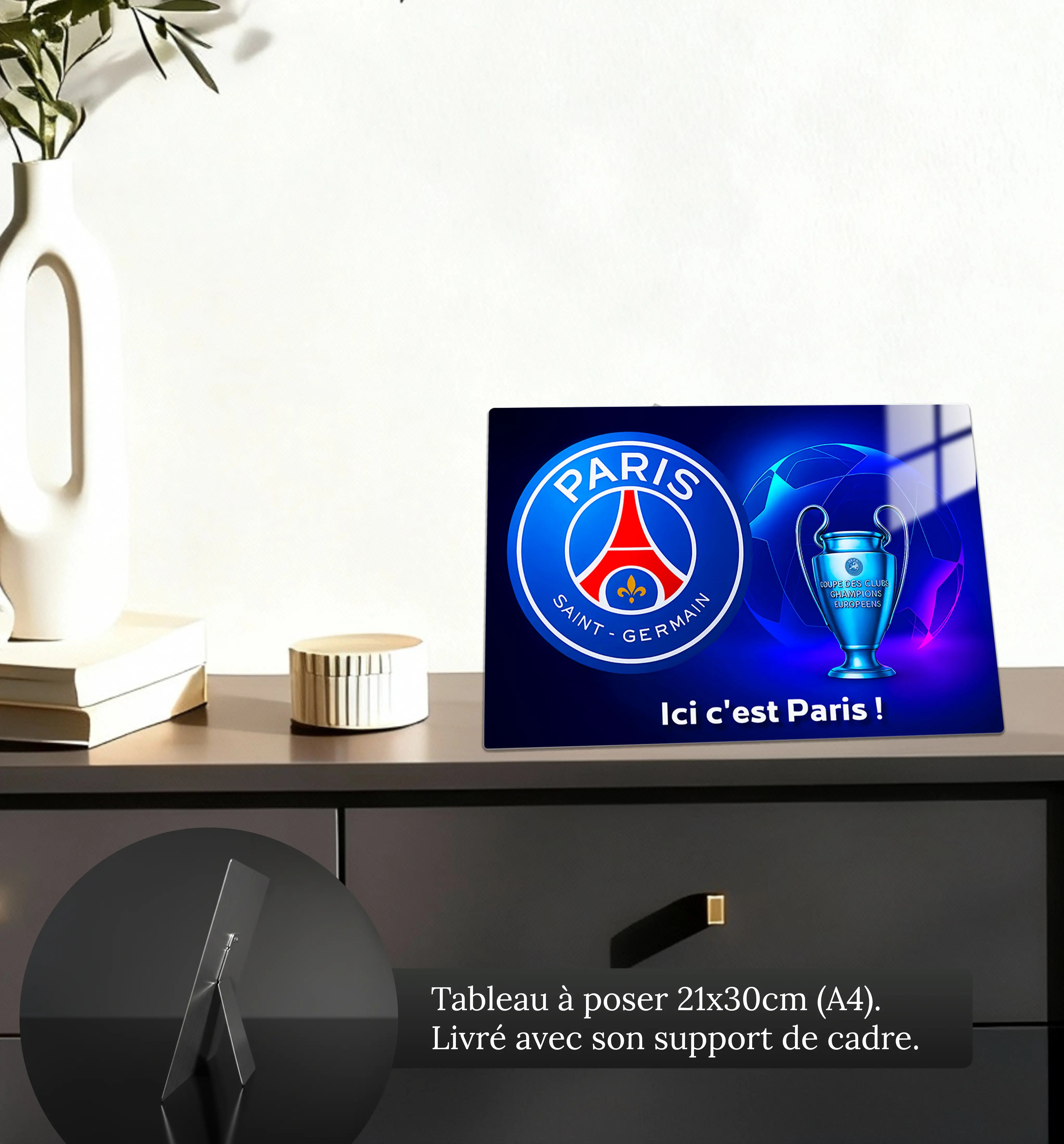 tableau-psg-champion-avec-logo-droitpng-petit-format-a-poser-sur-meuble | DreamWay