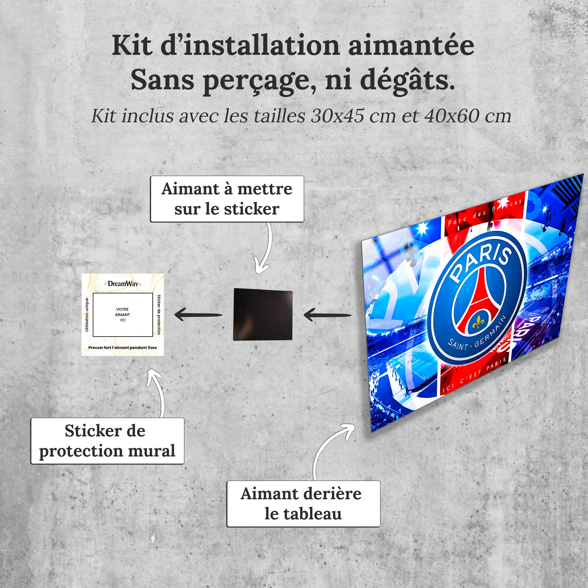 tableau-psg-parc-des-princes-avec-installation-aimantee | DreamWay