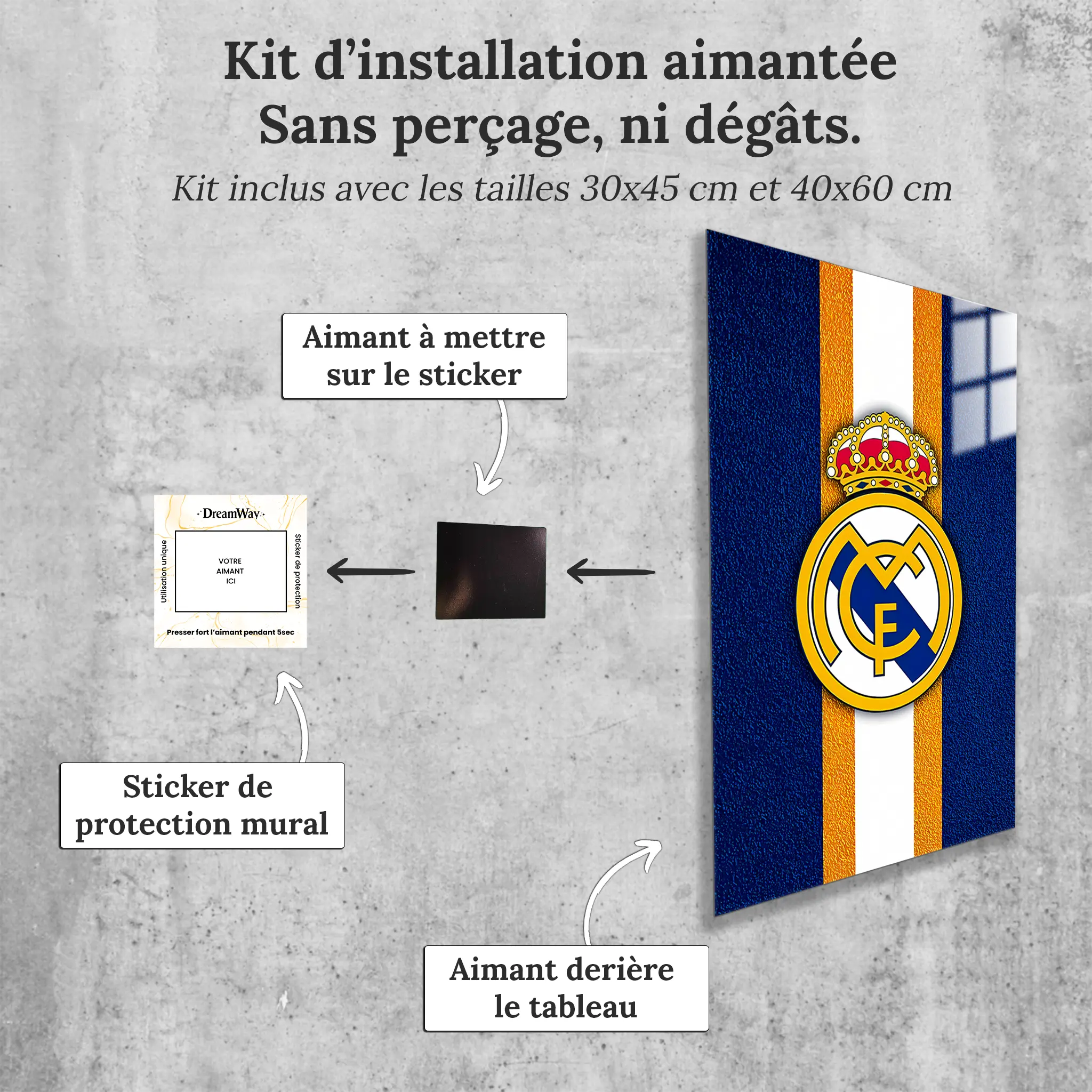 tableau-real-madrid-club-avec-installation-aimantee | DreamWay