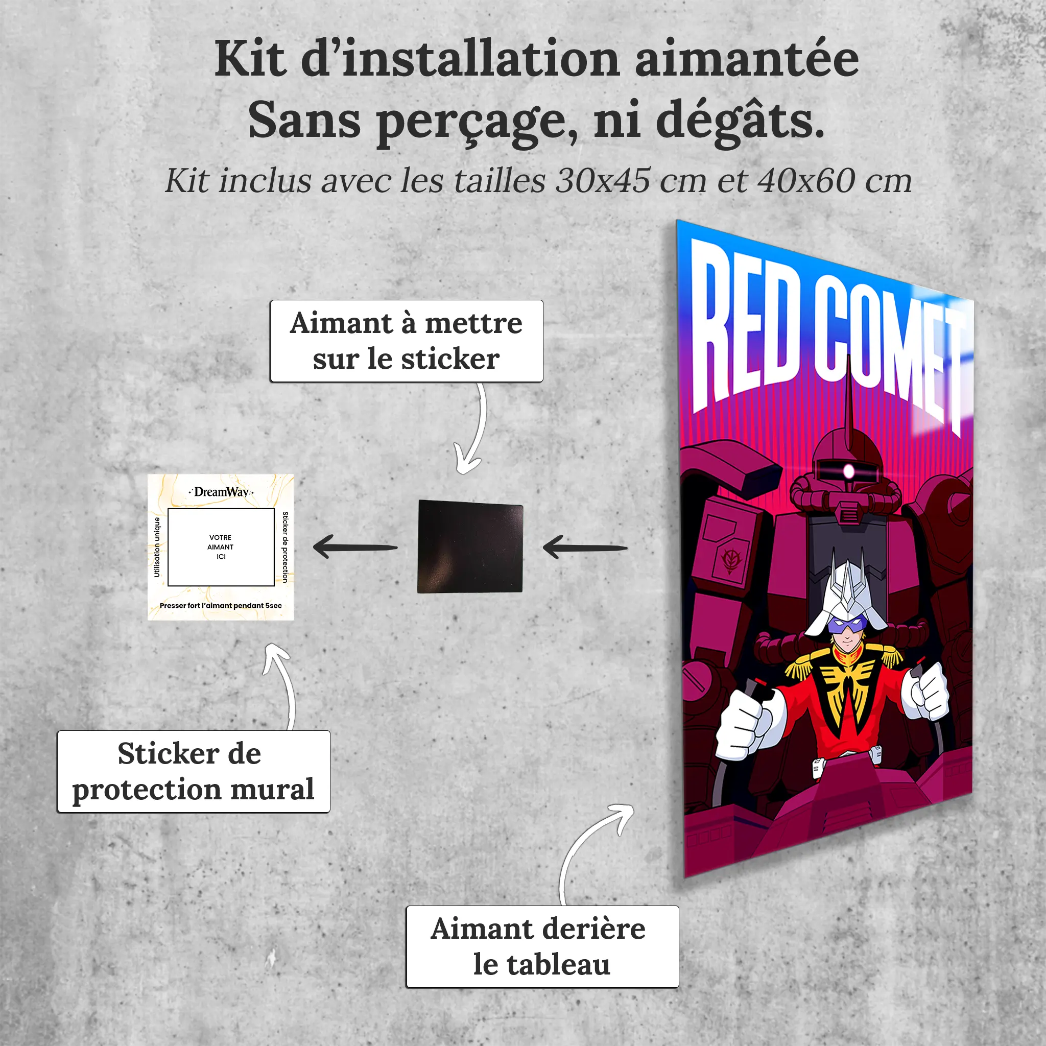 tableau-red-comet-vaisseau-avec-installation-aimantee | DreamWay