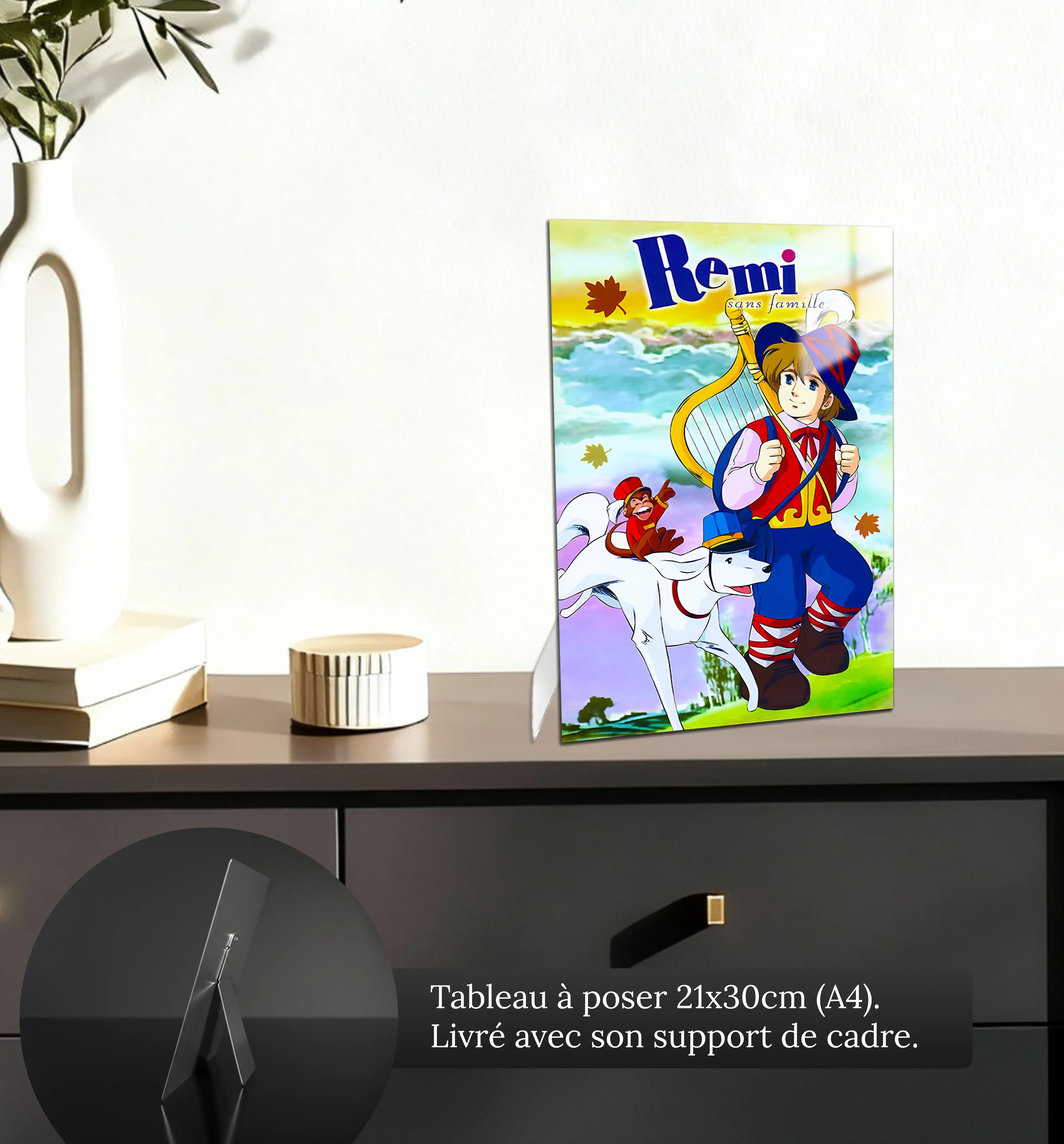 tableau-remi-sans-famille-capi-et-joli-coeur-petit-format-a-poser-sur-meuble | DreamWay