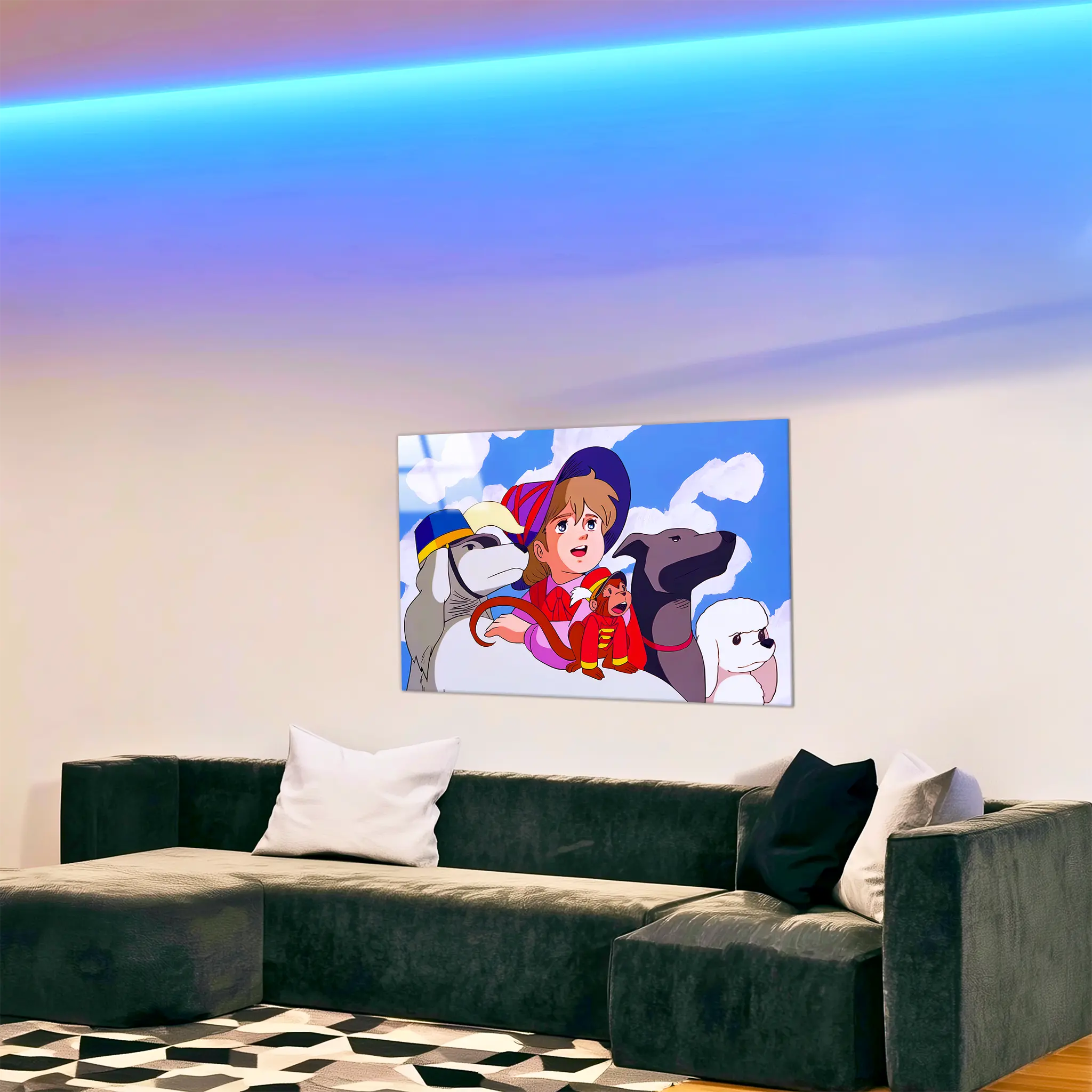 tableau-remi-sans-famille-et-ses-amis-les-animaux-dans-le-salon | DreamWay