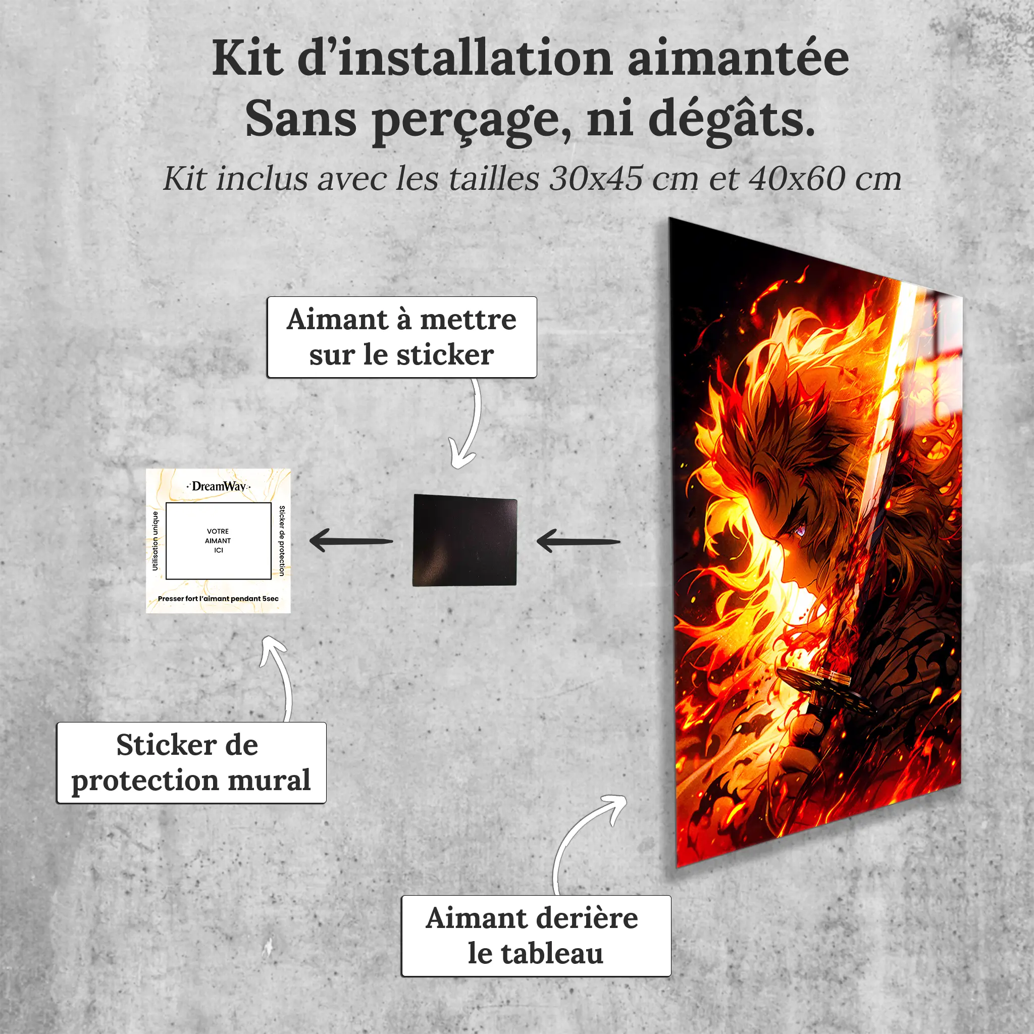 tableau-rengoku-souffle-de-laflamme-avec-installation-aimantee | DreamWay