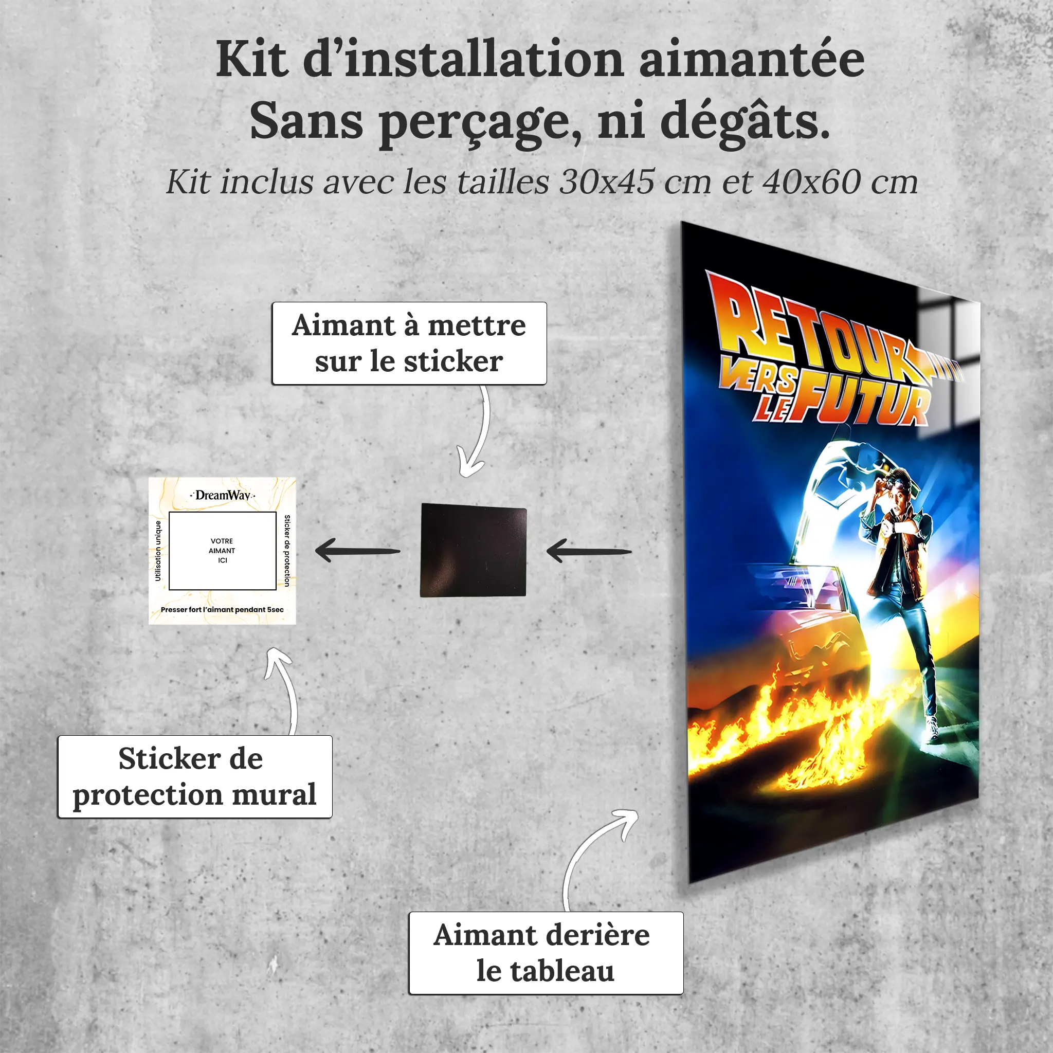 tableau-retour-vers-le-futur-1-affiche-avec-installation-aimantee | DreamWay
