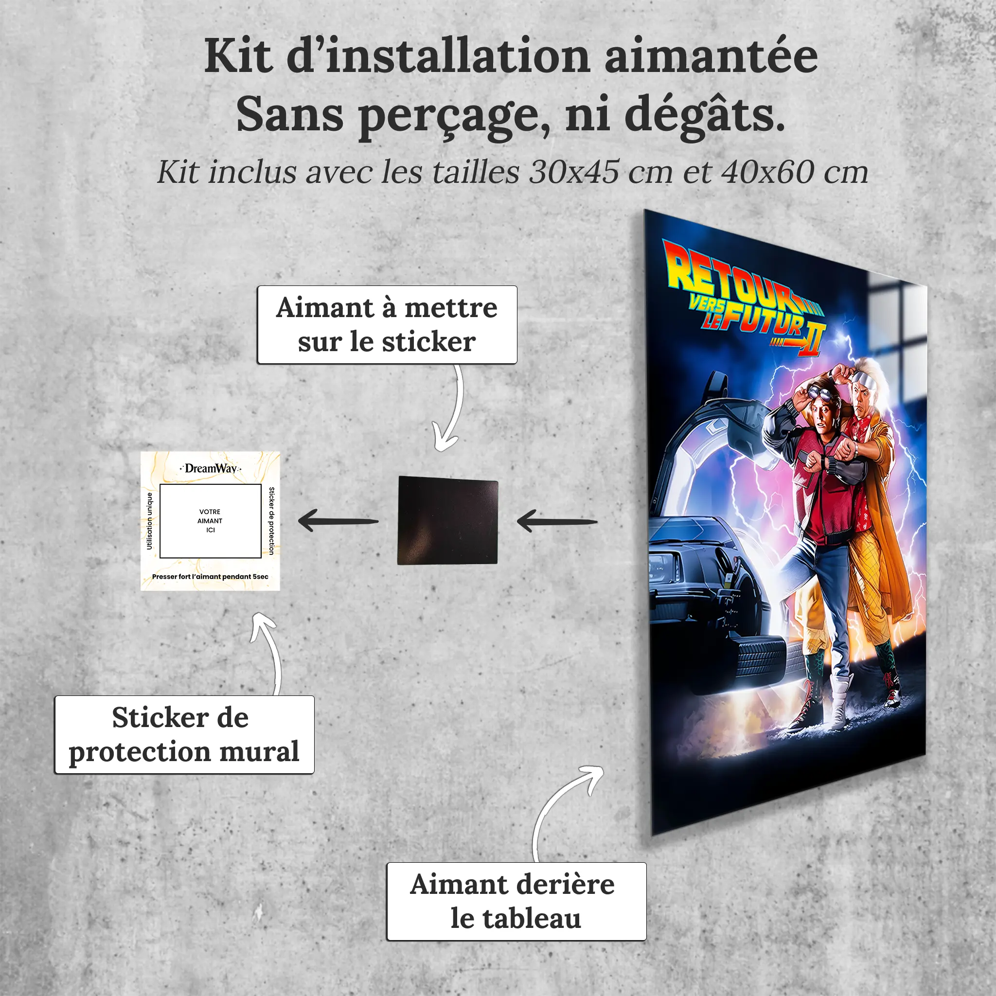 tableau-retour-vers-le-futur-2-affiche-avec-installation-aimantee | DreamWay