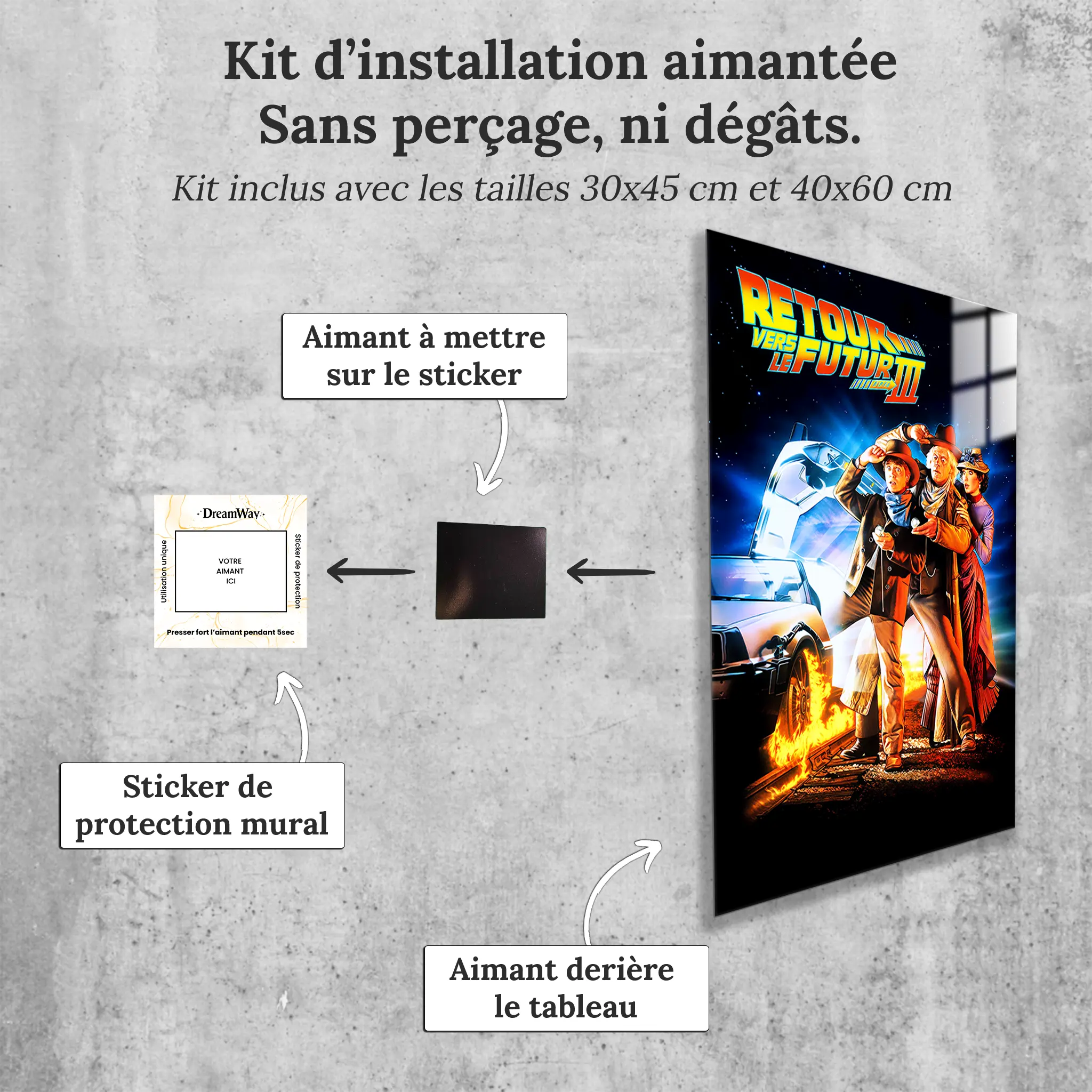 tableau-retour-vers-le-futur-3-affiche-avec-installation-aimantee | DreamWay