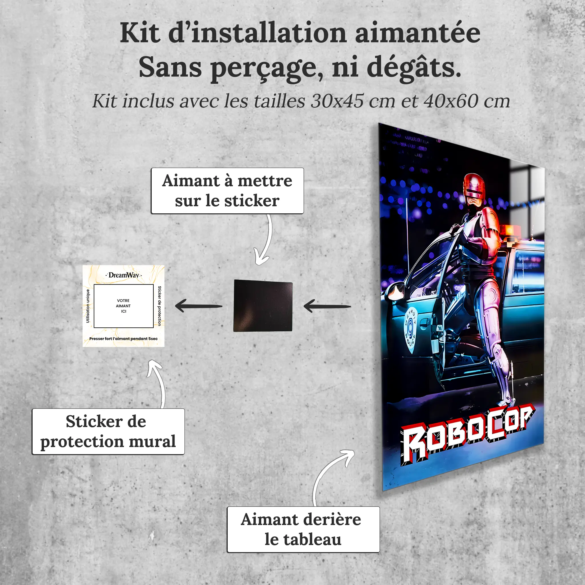 tableau-robocop-affiche-avec-installation-aimantee | DreamWay