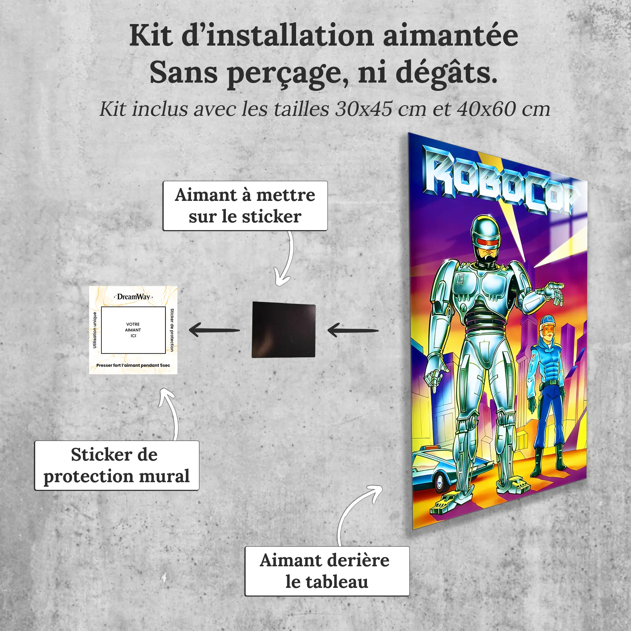 tableau-robocop-affiche-retro-avec-installation-aimantee | DreamWay
