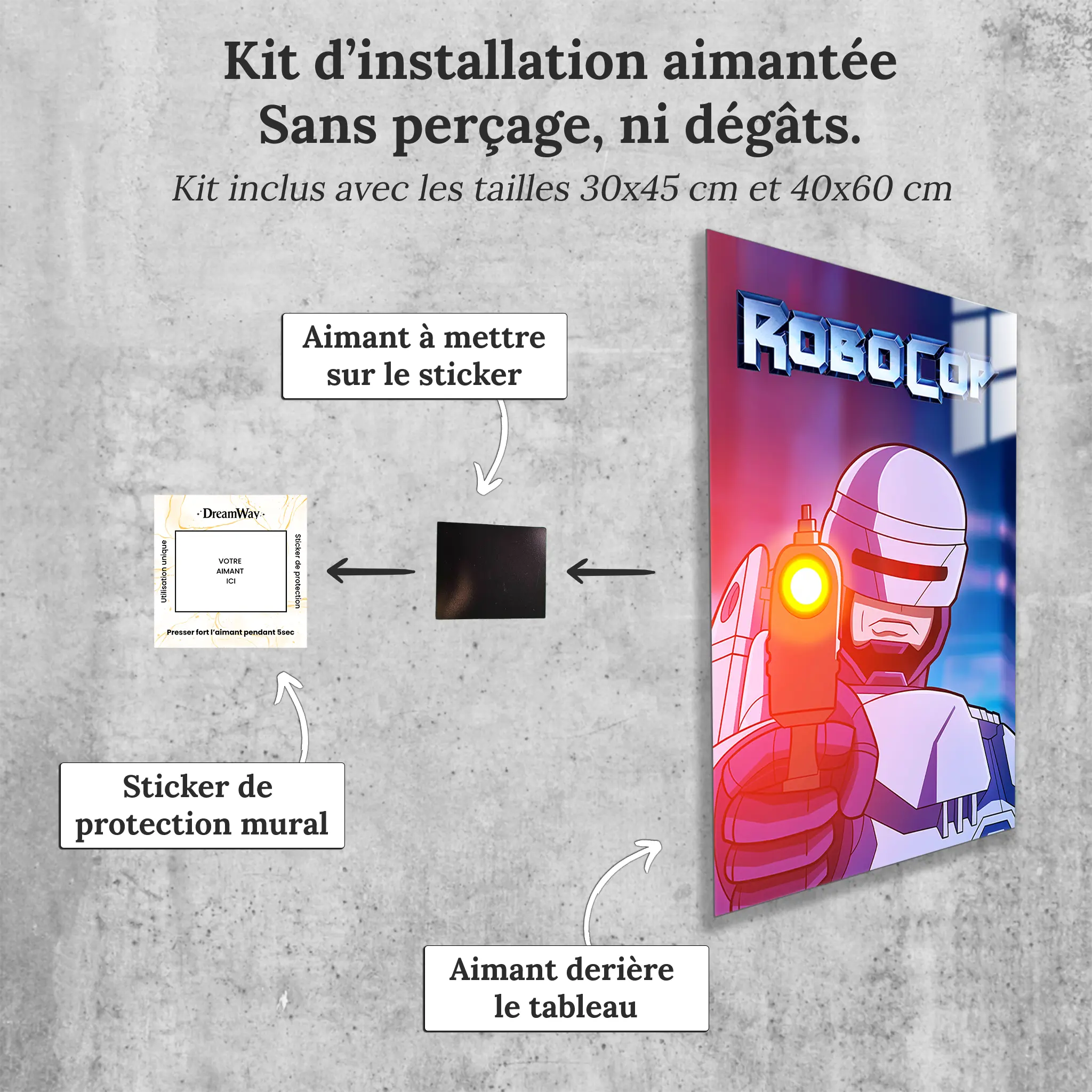 tableau-robocop-portrait-avec-installation-aimantee | DreamWay