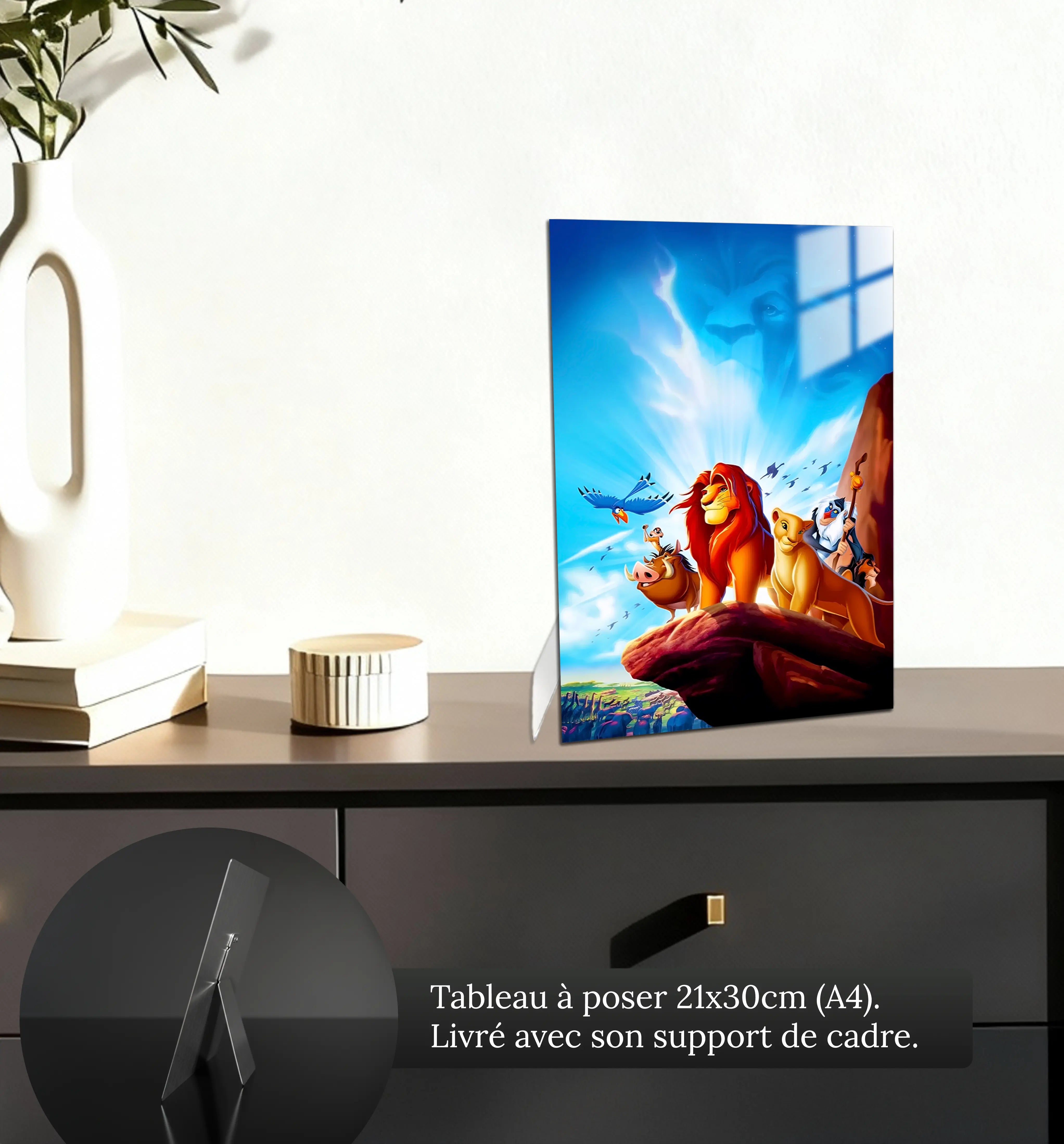 tableau-roi-lion-sur-la-falaise-petit-format-a-poser-sur-meuble | DreamWay