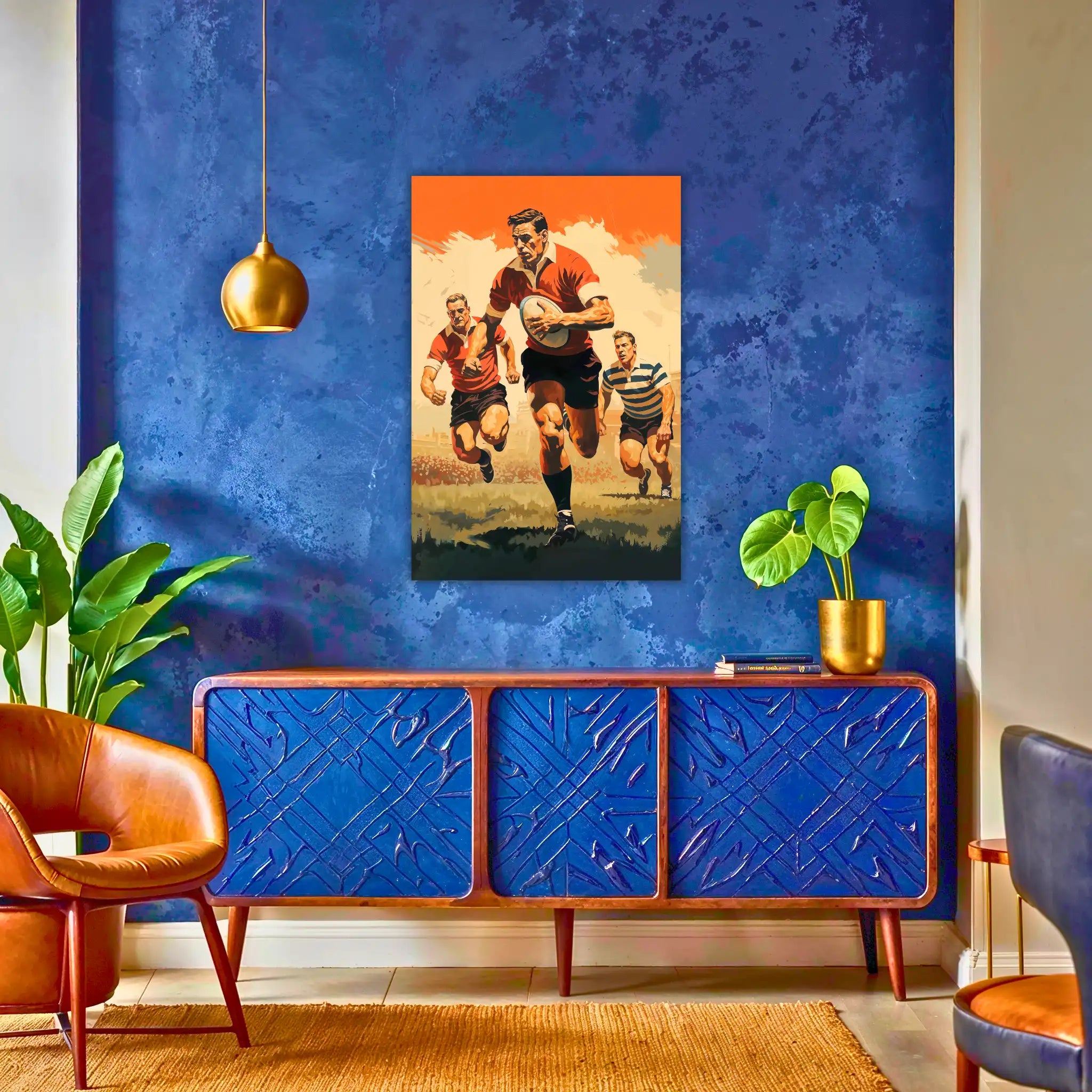 tableau-rugby-vintage-au-dessus-du-buffet | DreamWay