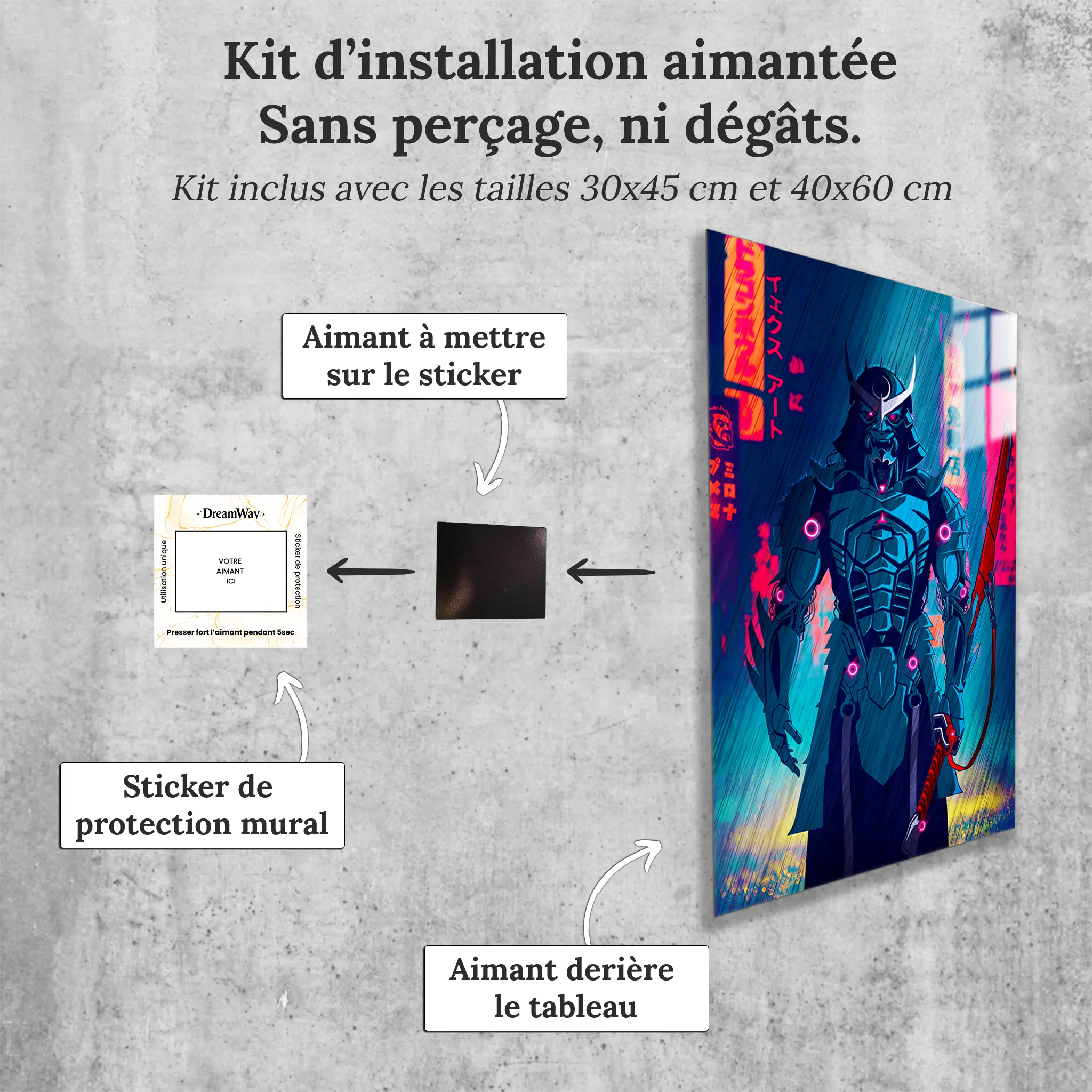 tableau-samurai-2077-avec-installation-aimantee | DreamWay