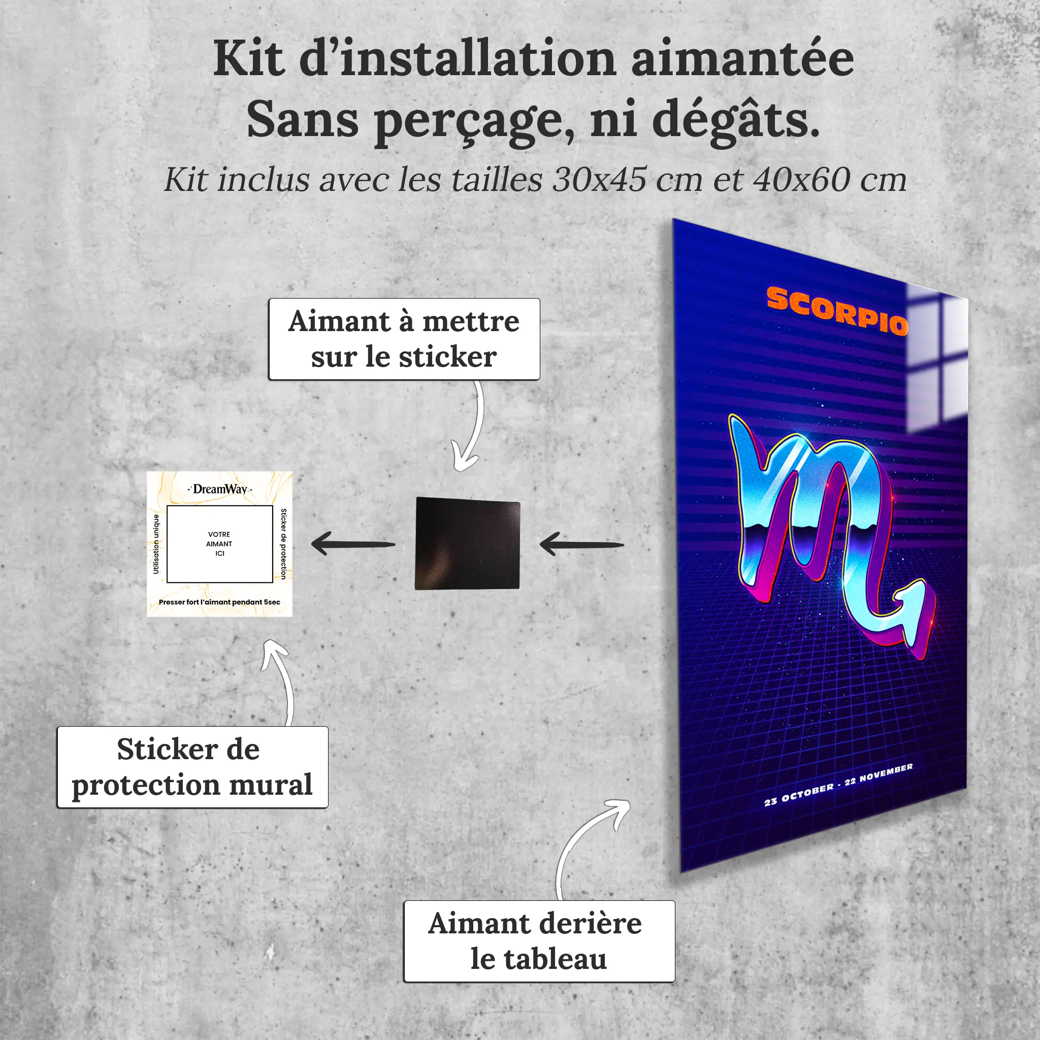 tableau-scorpion-retro-avec-installation-aimantee | DreamWay
