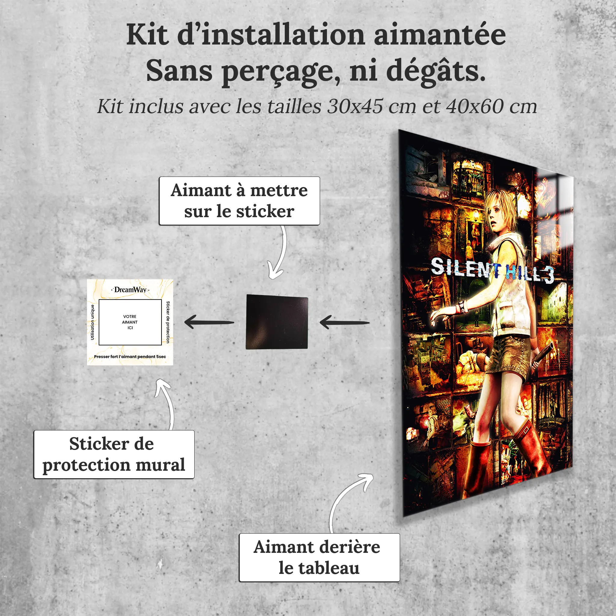 tableau-silent-hill-3-heather-mason-avec-installation-aimantee | DreamWay