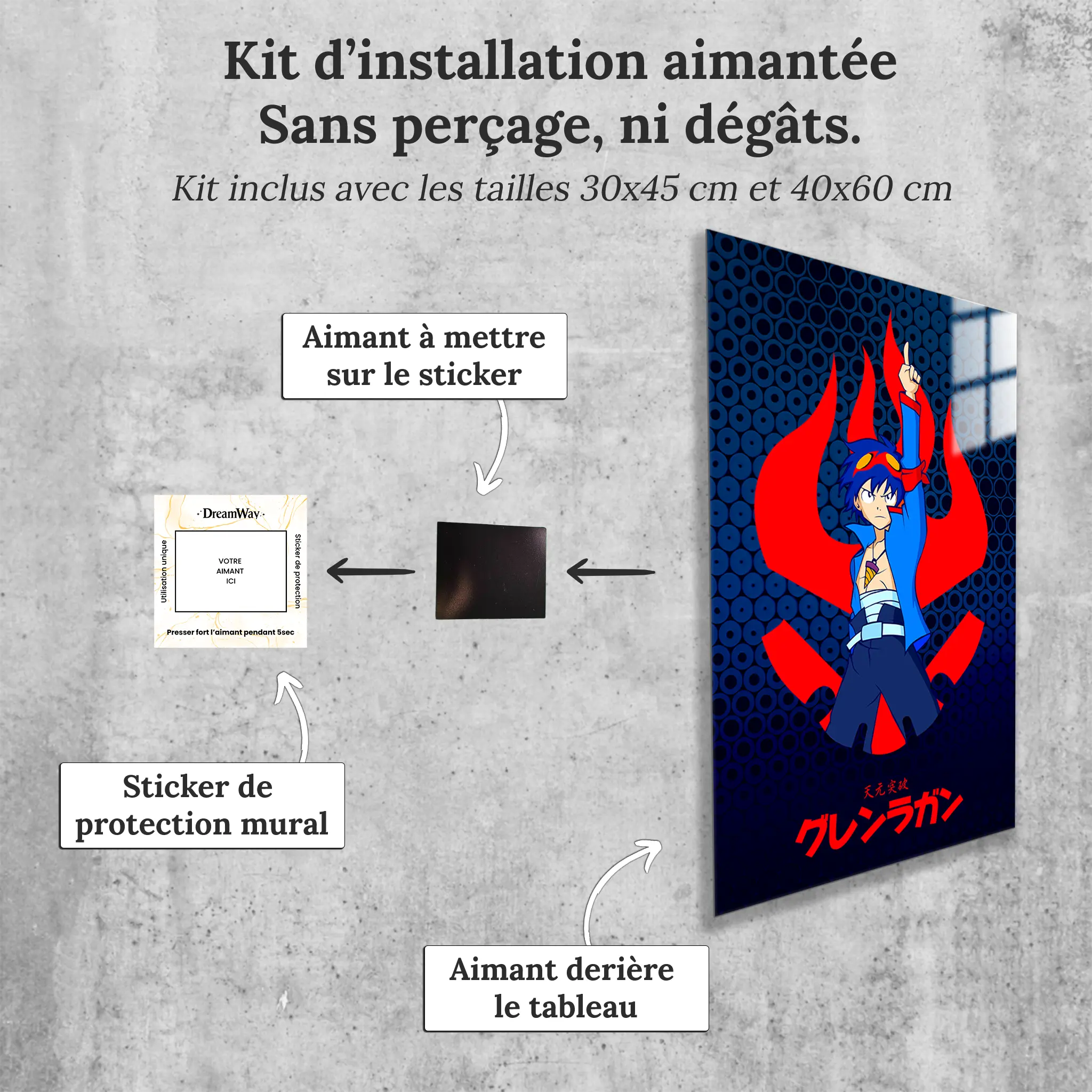 tableau-simon-gurren-lagann-avec-installation-aimantee | DreamWay