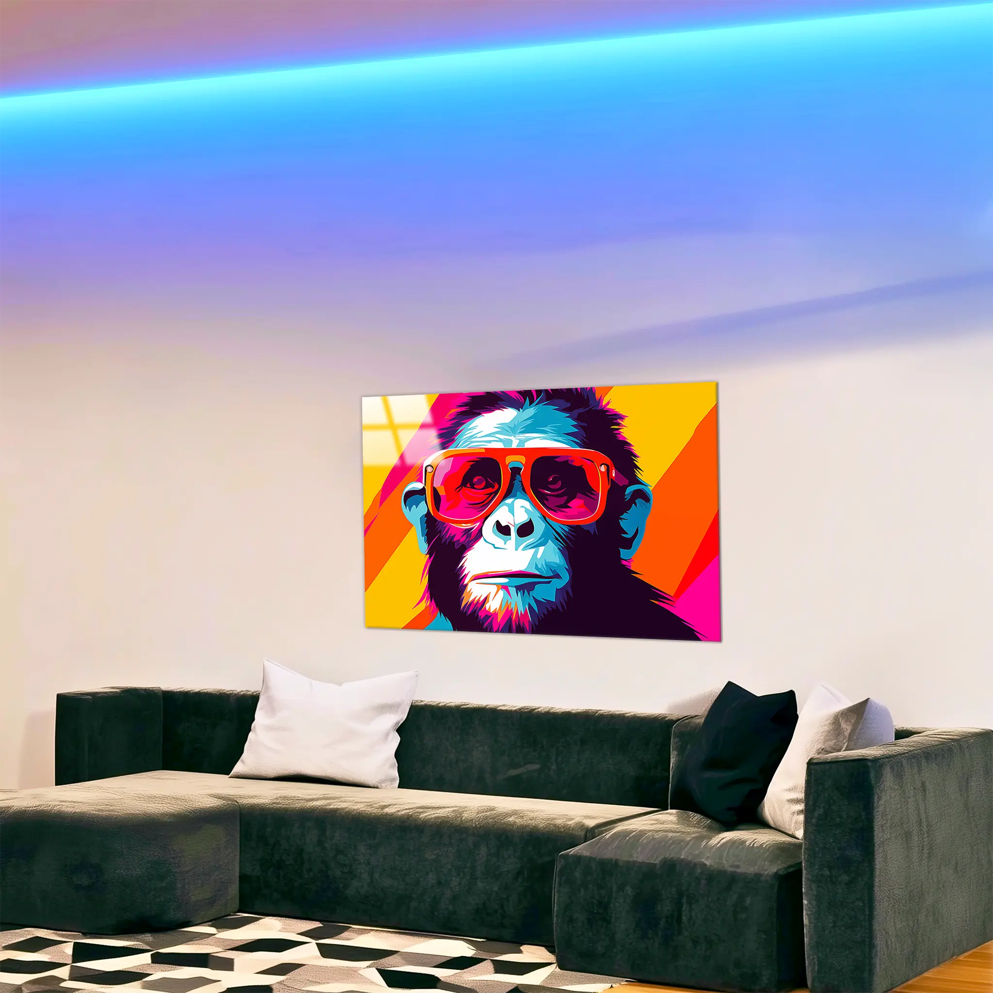 tableau-singe-pop-art-dans-le-salon | DreamWay
