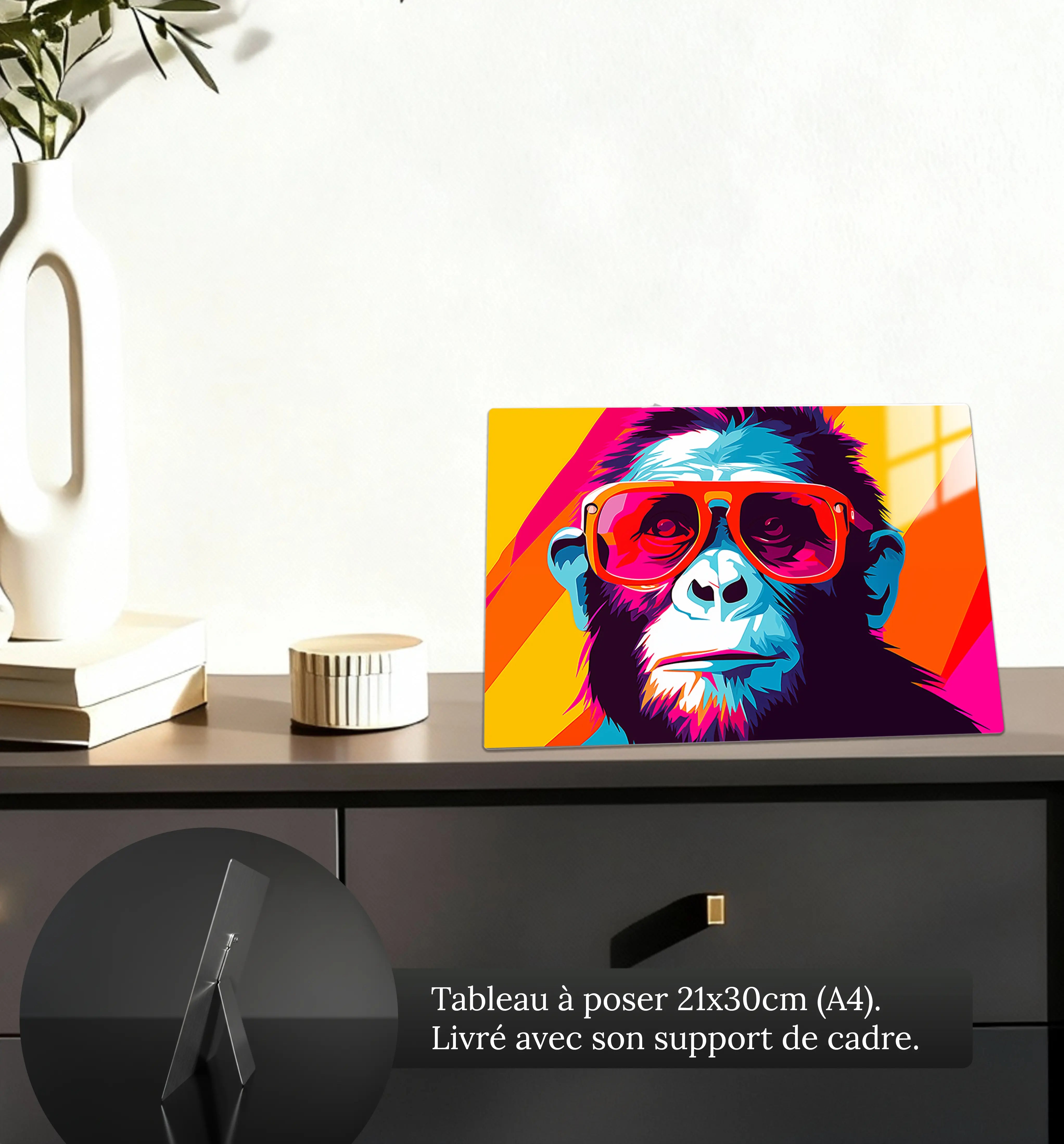 tableau-singe-pop-art-petit-format-a-poser-sur-meuble | DreamWay