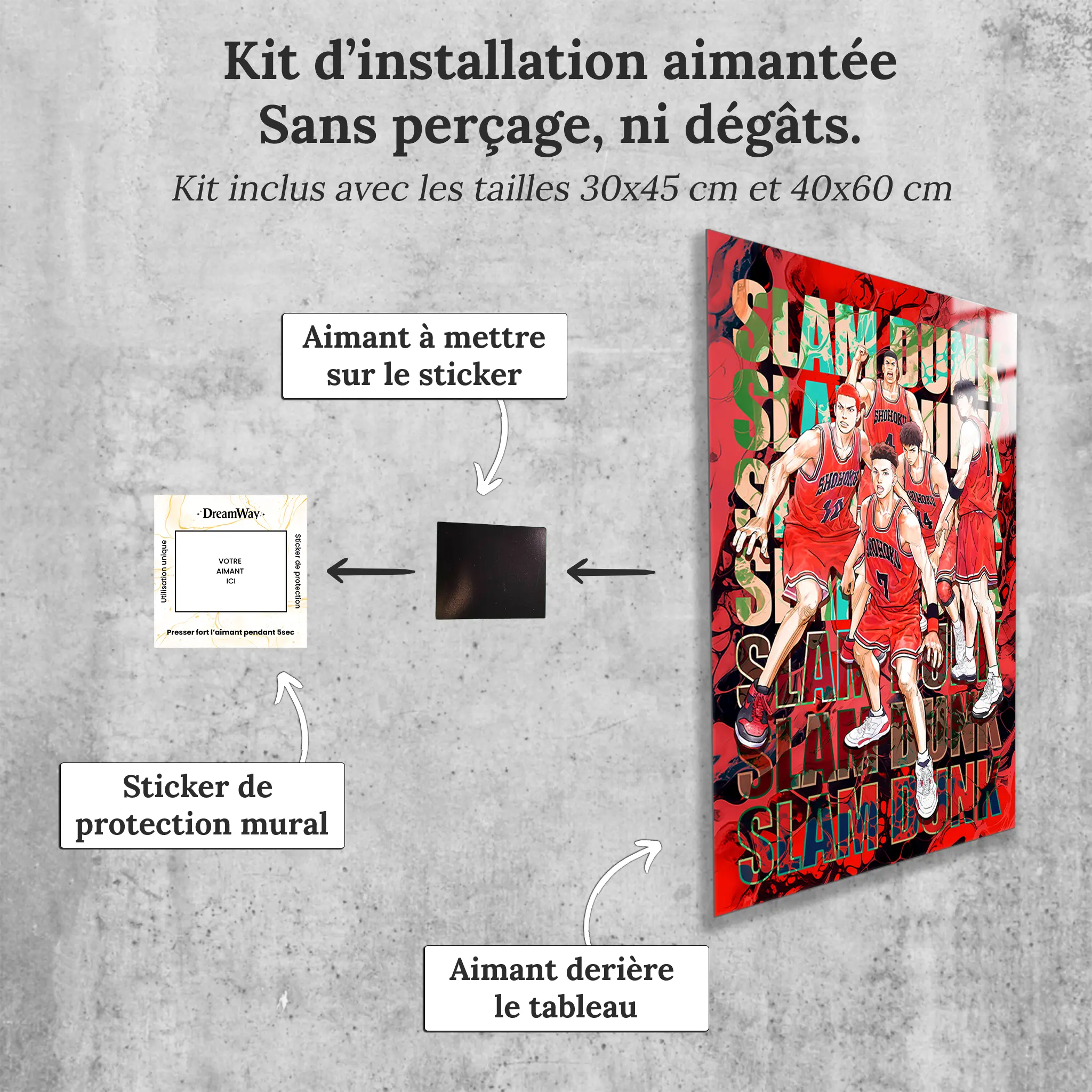 tableau-slam-dunk-lequipe-avec-installation-aimantee | DreamWay