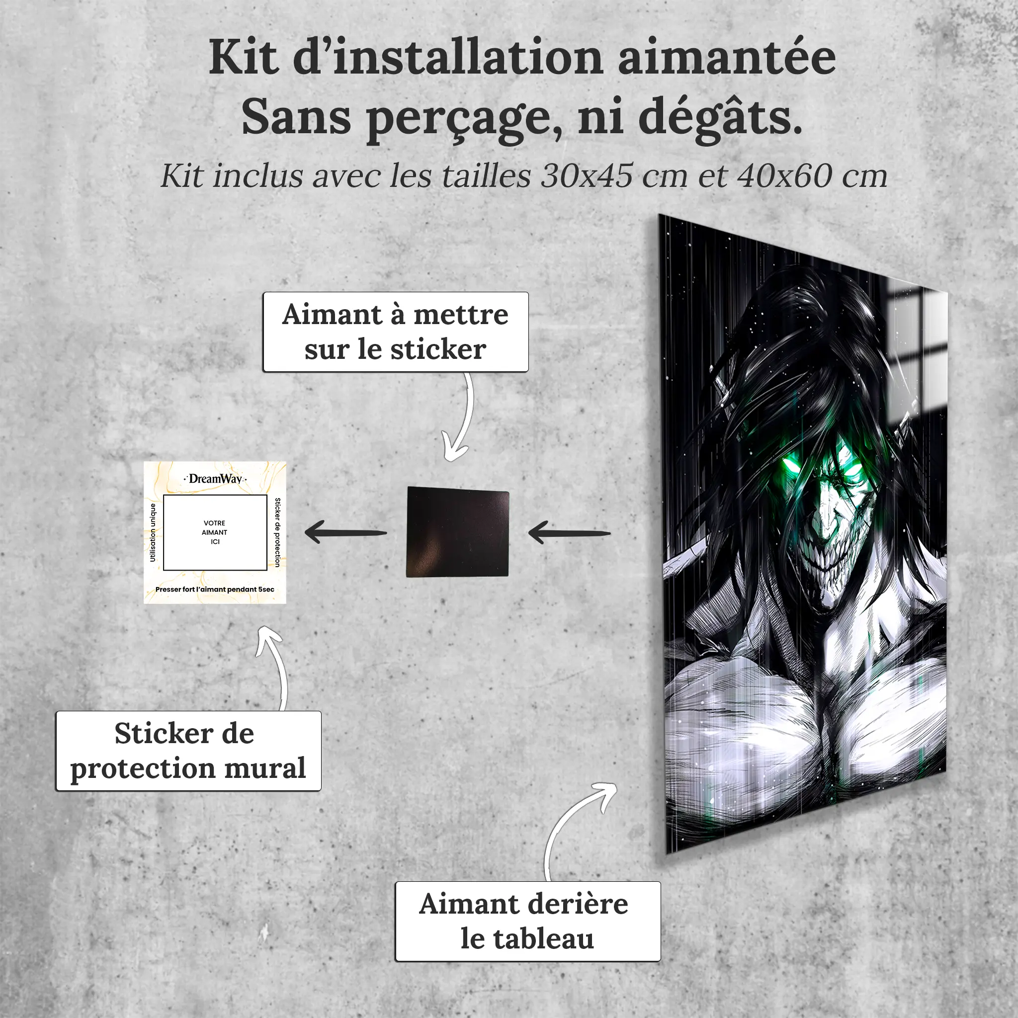 tableau-snk-eren-en-titan-avec-installation-aimantee | DreamWay