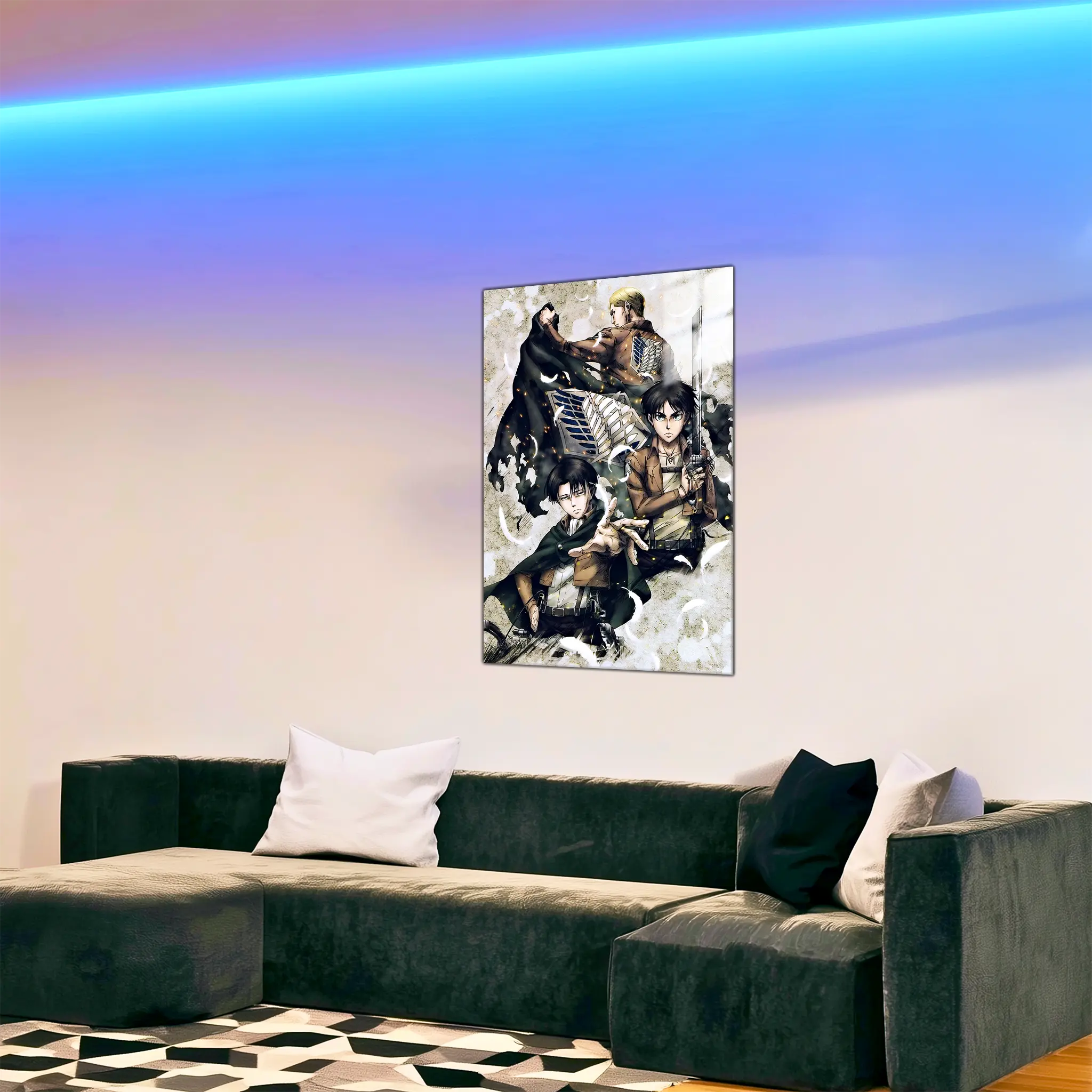 tableau-snk-eren-et-levi-et-erwin-dans-le-salon | DreamWay