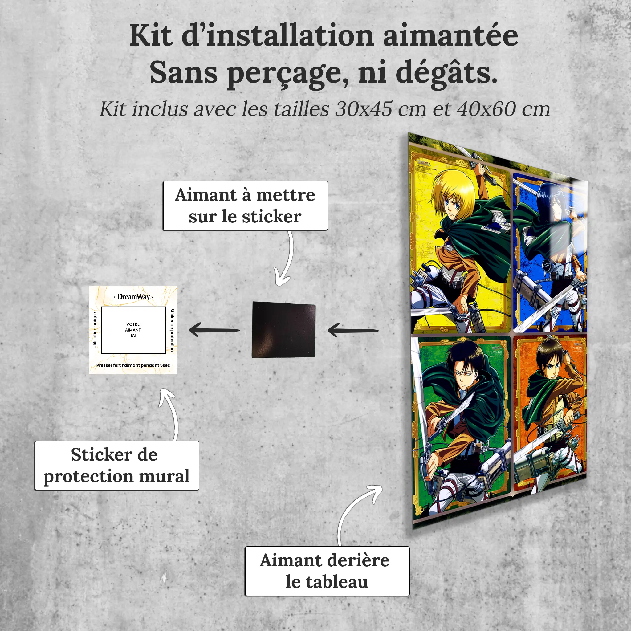 tableau-snk-les-heros-portrait-avec-installation-aimantee | DreamWay