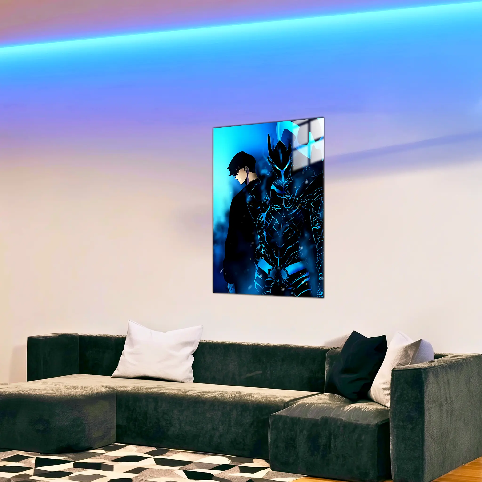 tableau-solo-leveling-bleute-dans-le-salon | DreamWay