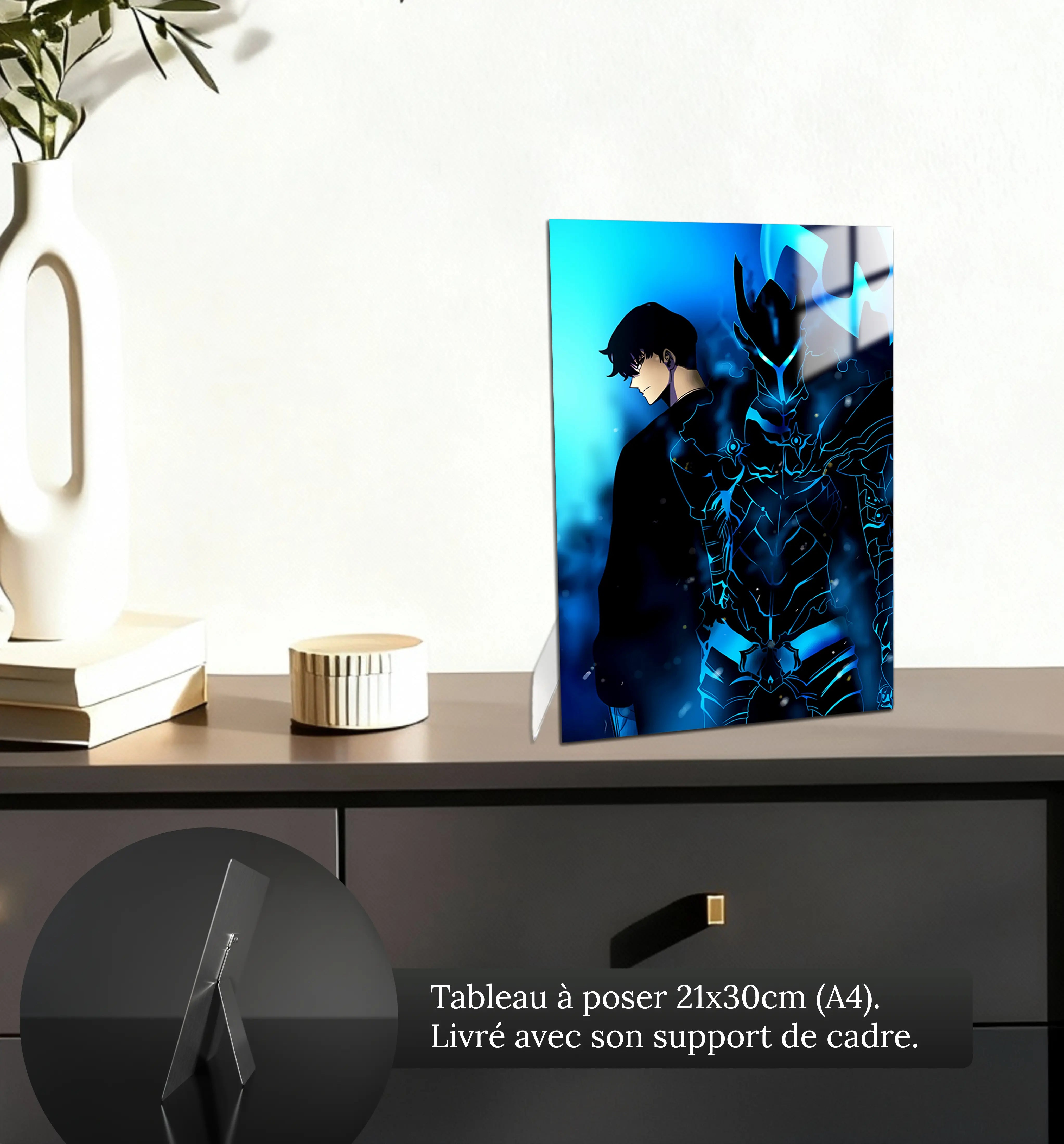 tableau-solo-leveling-bleute-petit-format-a-poser-sur-meuble | DreamWay
