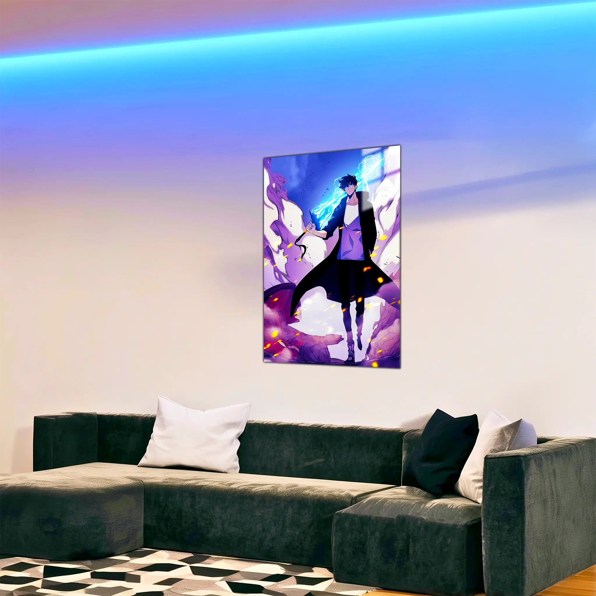 tableau-solo-leveling-epique-jin-woo-dans-le-salon | DreamWay
