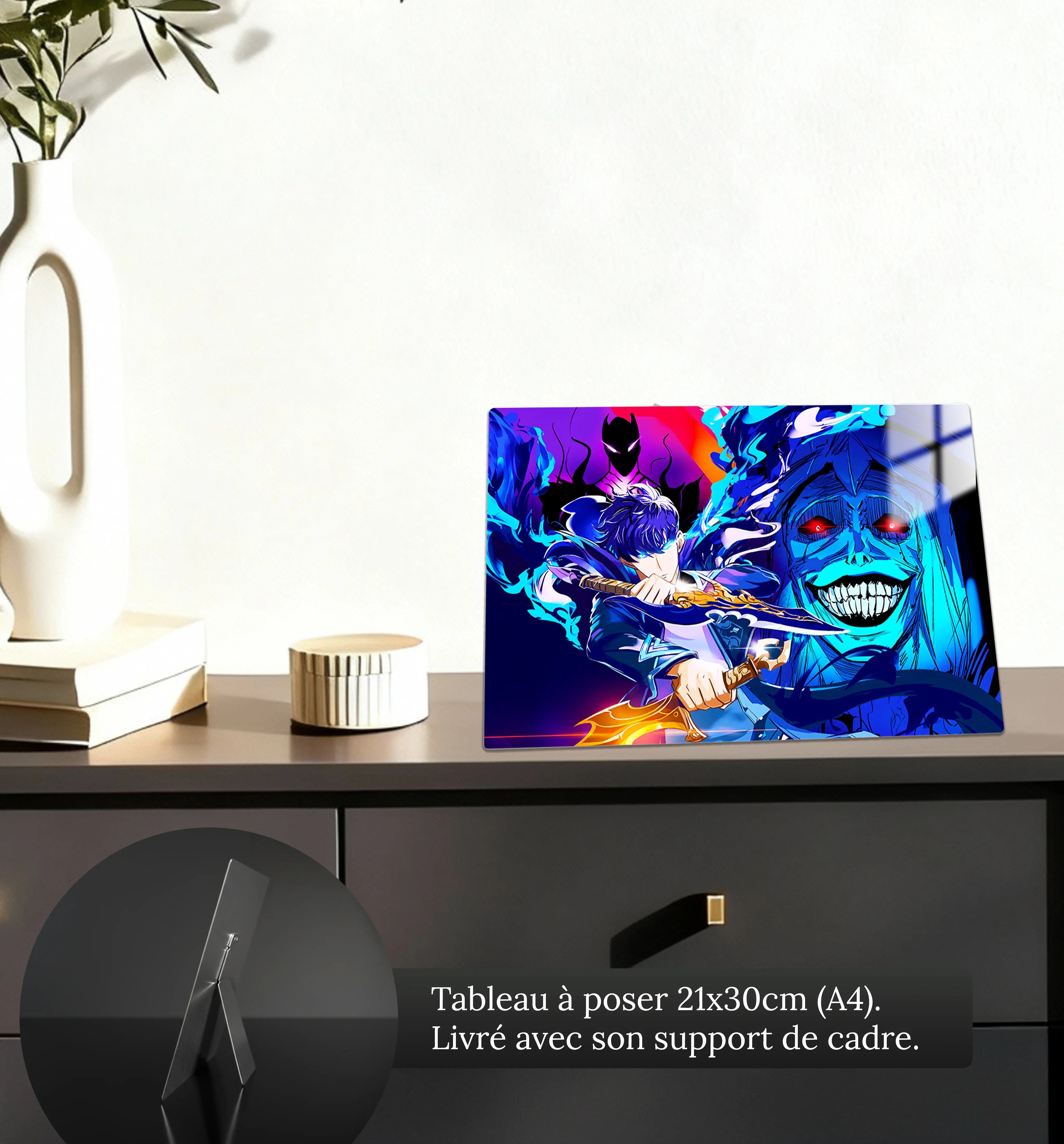 tableau-solo-leveling-jin-woo-et-la-statue-de-dieu-petit-format-a-poser-sur-meuble | DreamWay