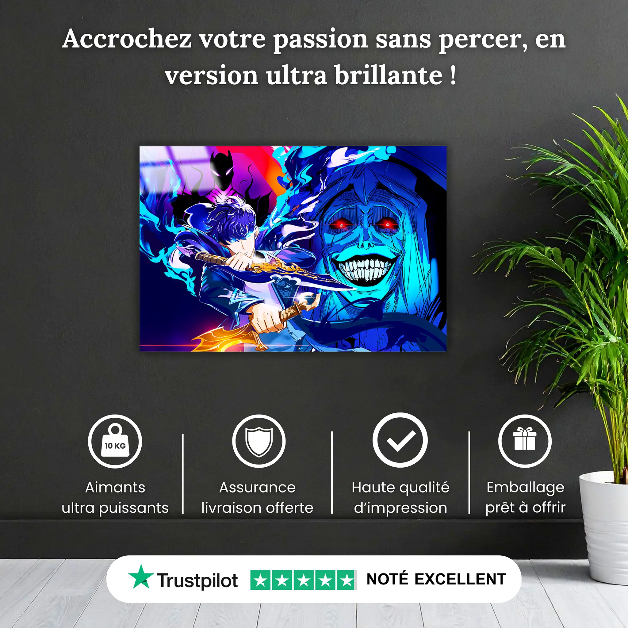 tableau-solo-leveling-jin-woo-et-la-statue-de-dieu-pourquoi-acheter | DreamWay