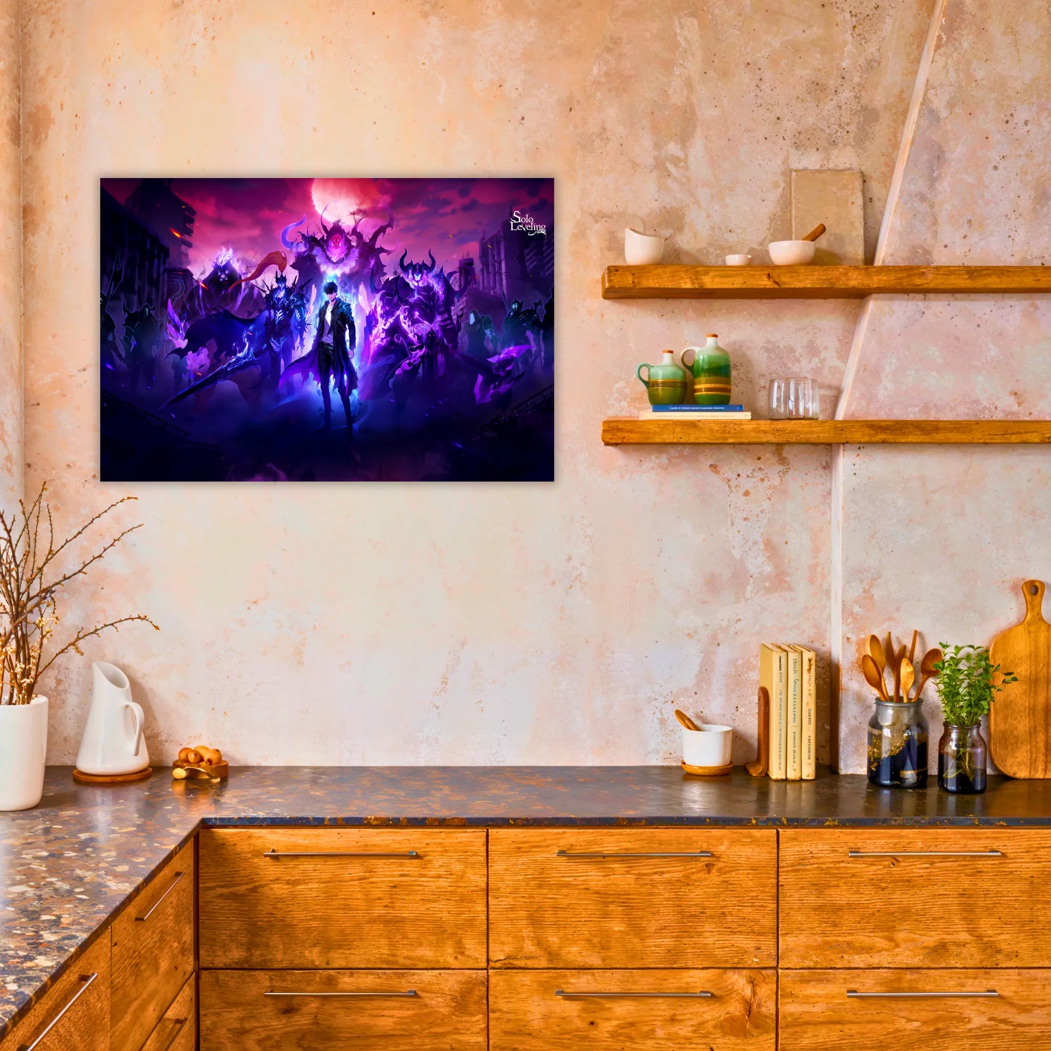tableau-solo-leveling-jin-woo-et-ses-ombres-dans-la-cuisine | DreamWay