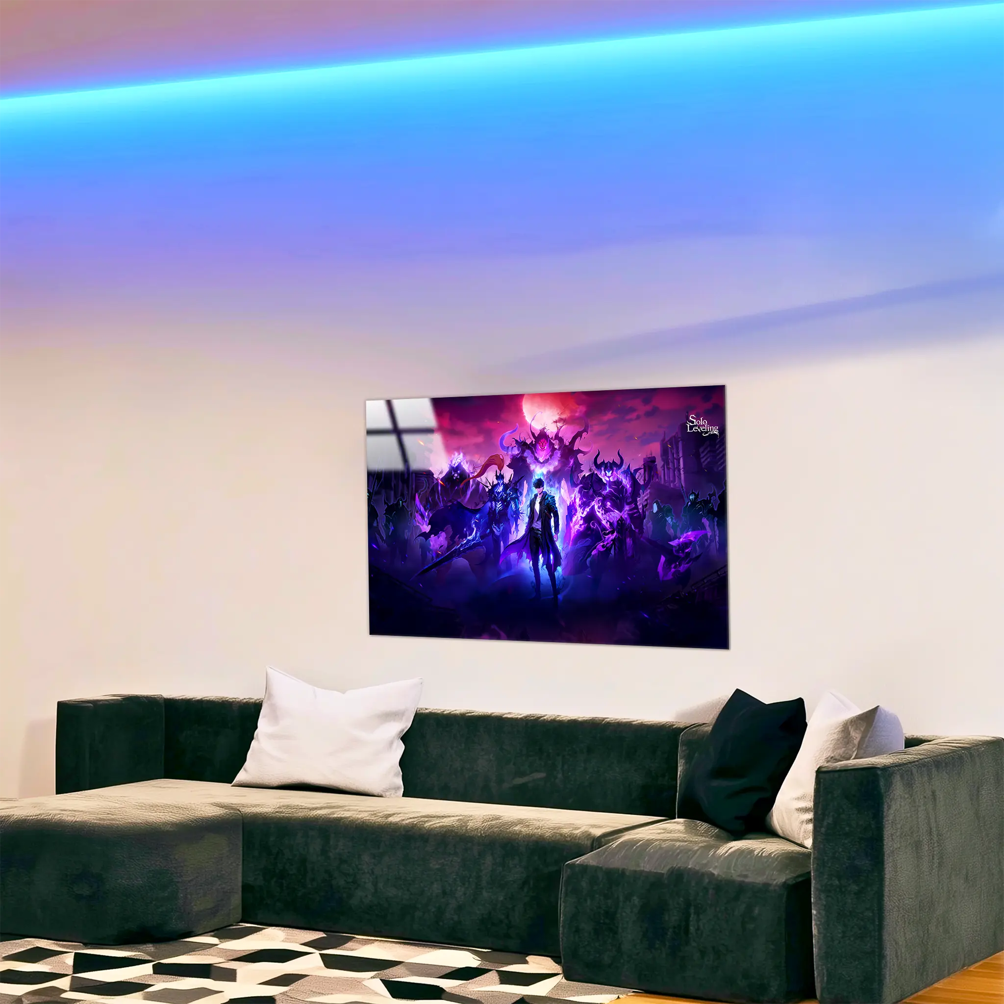 tableau-solo-leveling-jin-woo-et-ses-ombres-dans-le-salon | DreamWay