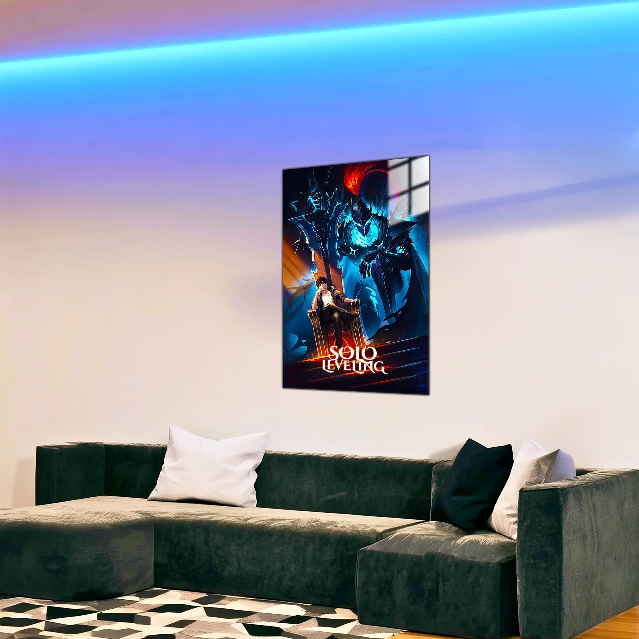 tableau-solo-leveling-jin-woo-trone-dans-le-salon | DreamWay