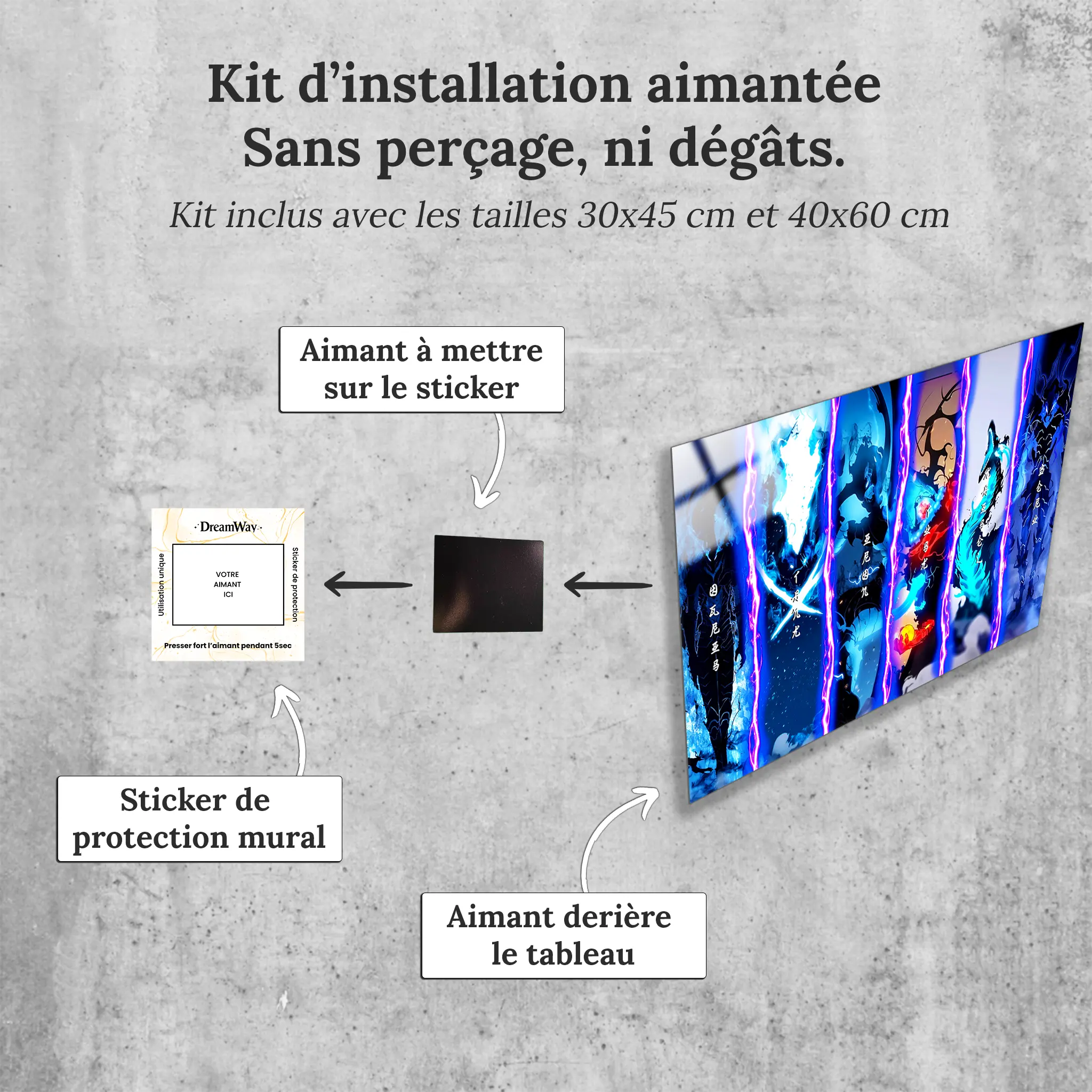 tableau-solo-leveling-les-ombres-avec-installation-aimantee | DreamWay