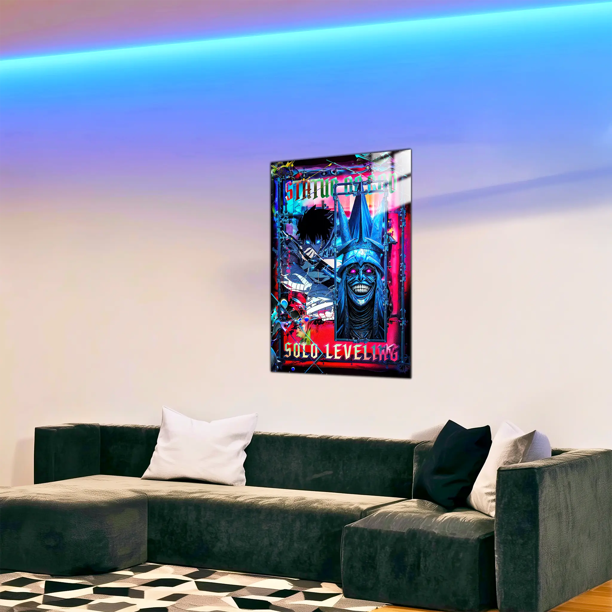 tableau-solo-leveling-statue-of-god-jin-woo-dans-le-salon | DreamWay
