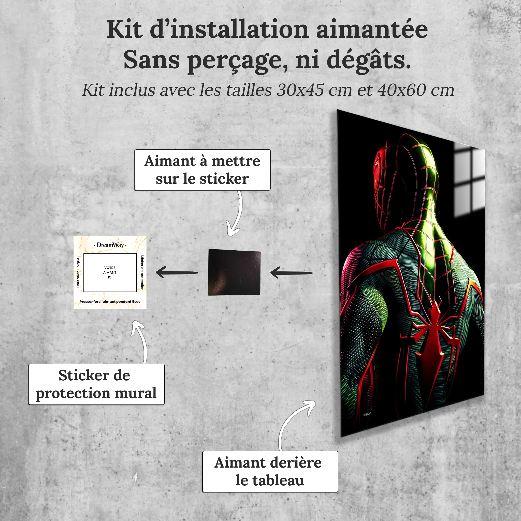 tableau-spider-man-avec-installation-aimantee | DreamWay