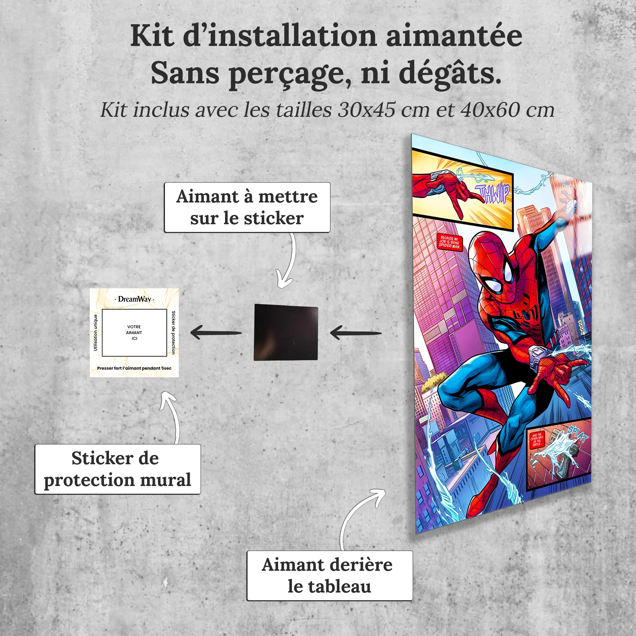 tableau-spiderman-bd-avec-installation-aimantee | DreamWay