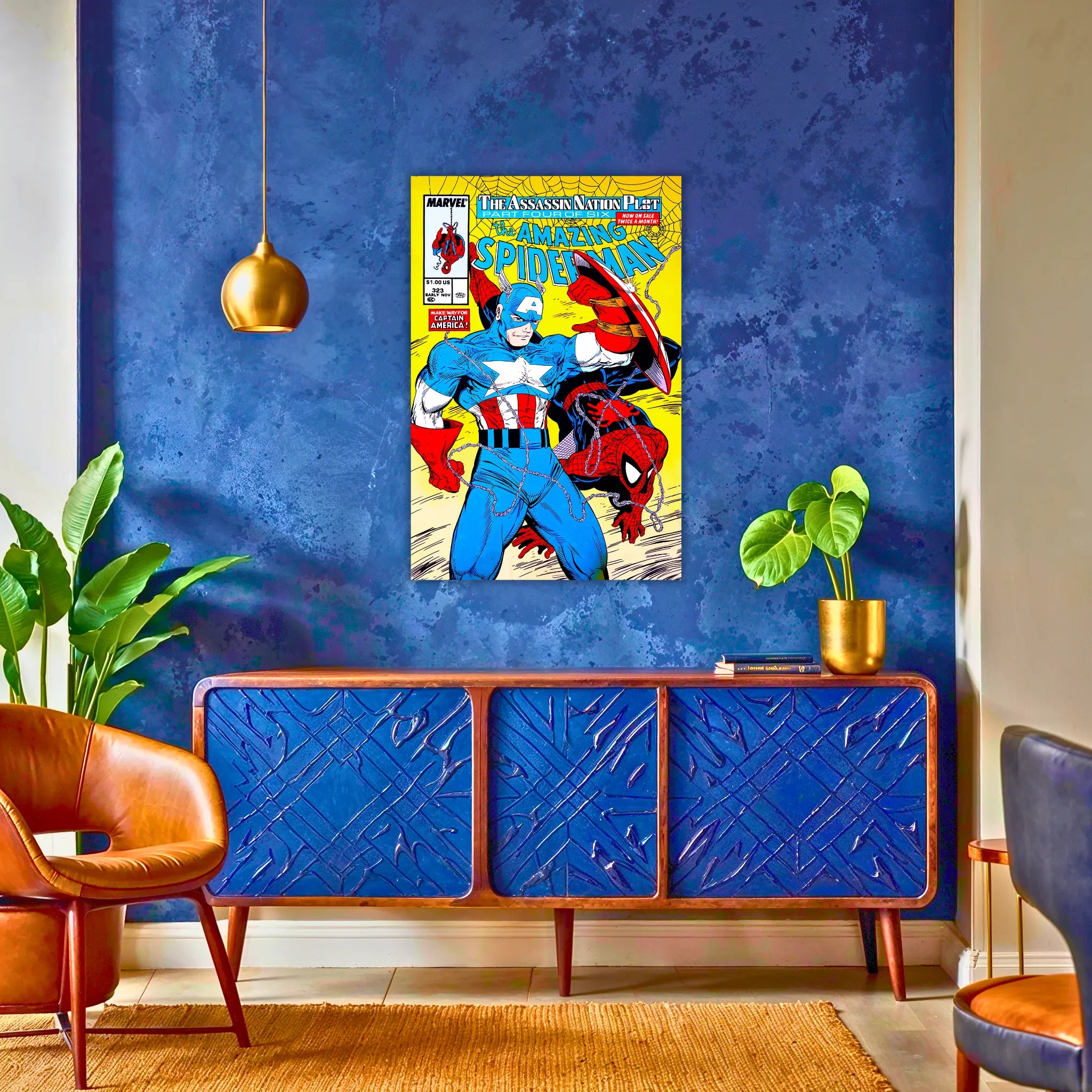 Tableau Spiderman et Captain America Magazine Comics