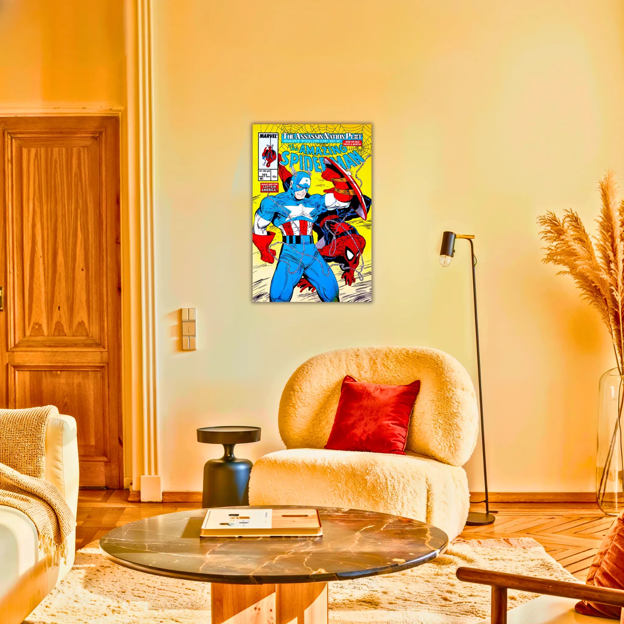 Tableau Spiderman et Captain America Magazine Comics